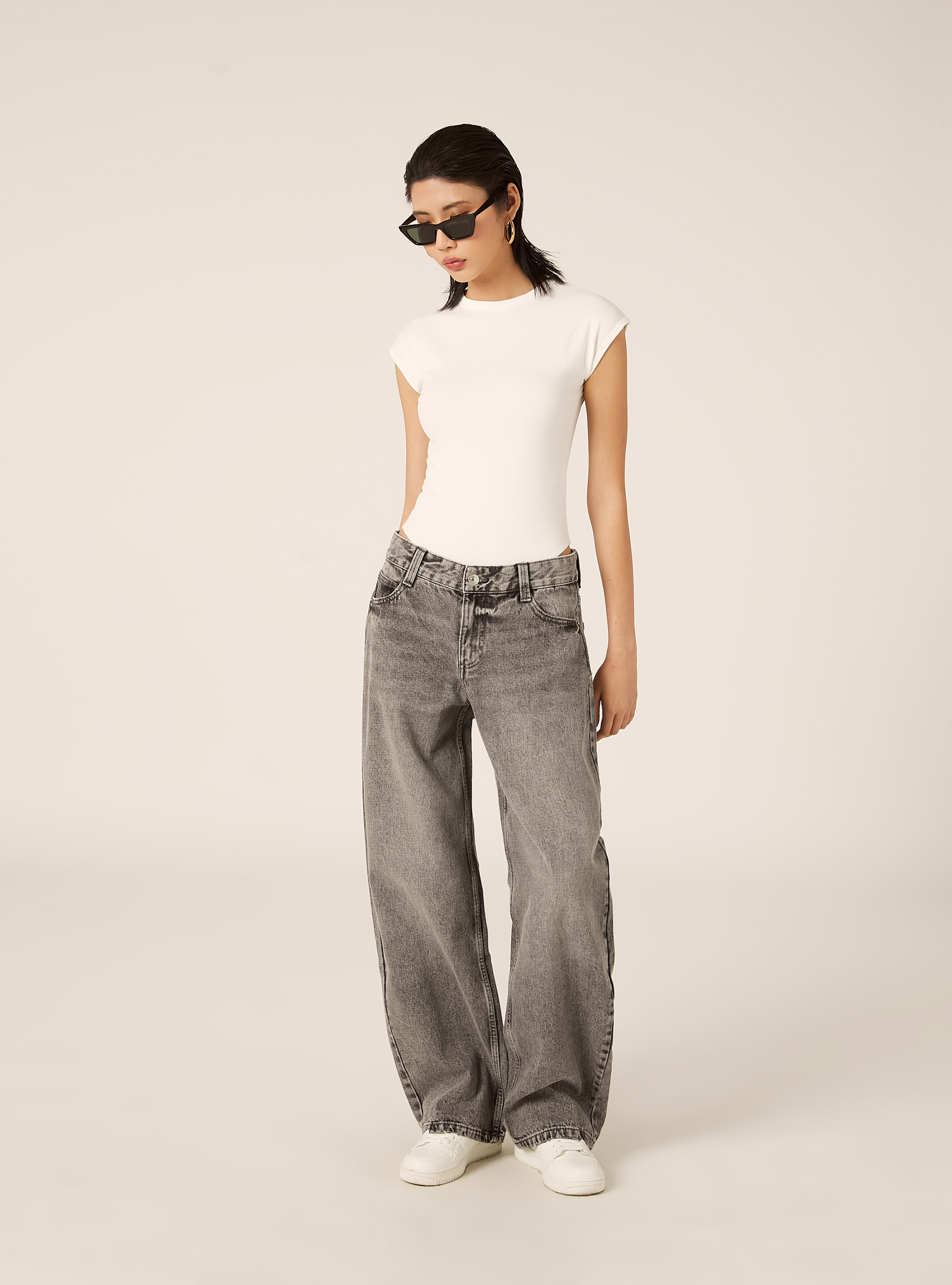 Baggy Barrel Jeans, D00G GREY