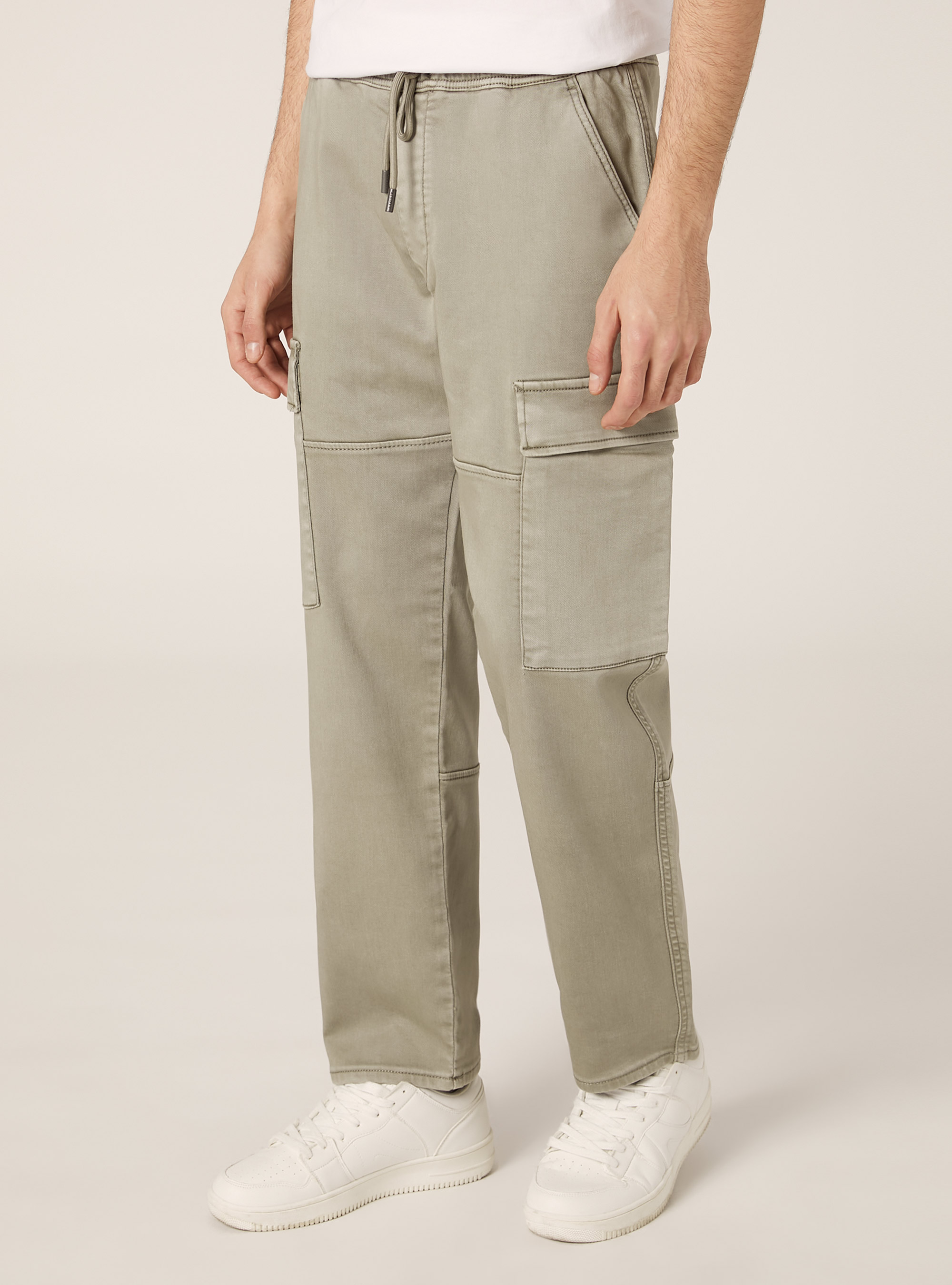 Pantalon cargo avec taille &eacute;lastiqu&eacute;e, KY2 KAKY MEDIUM