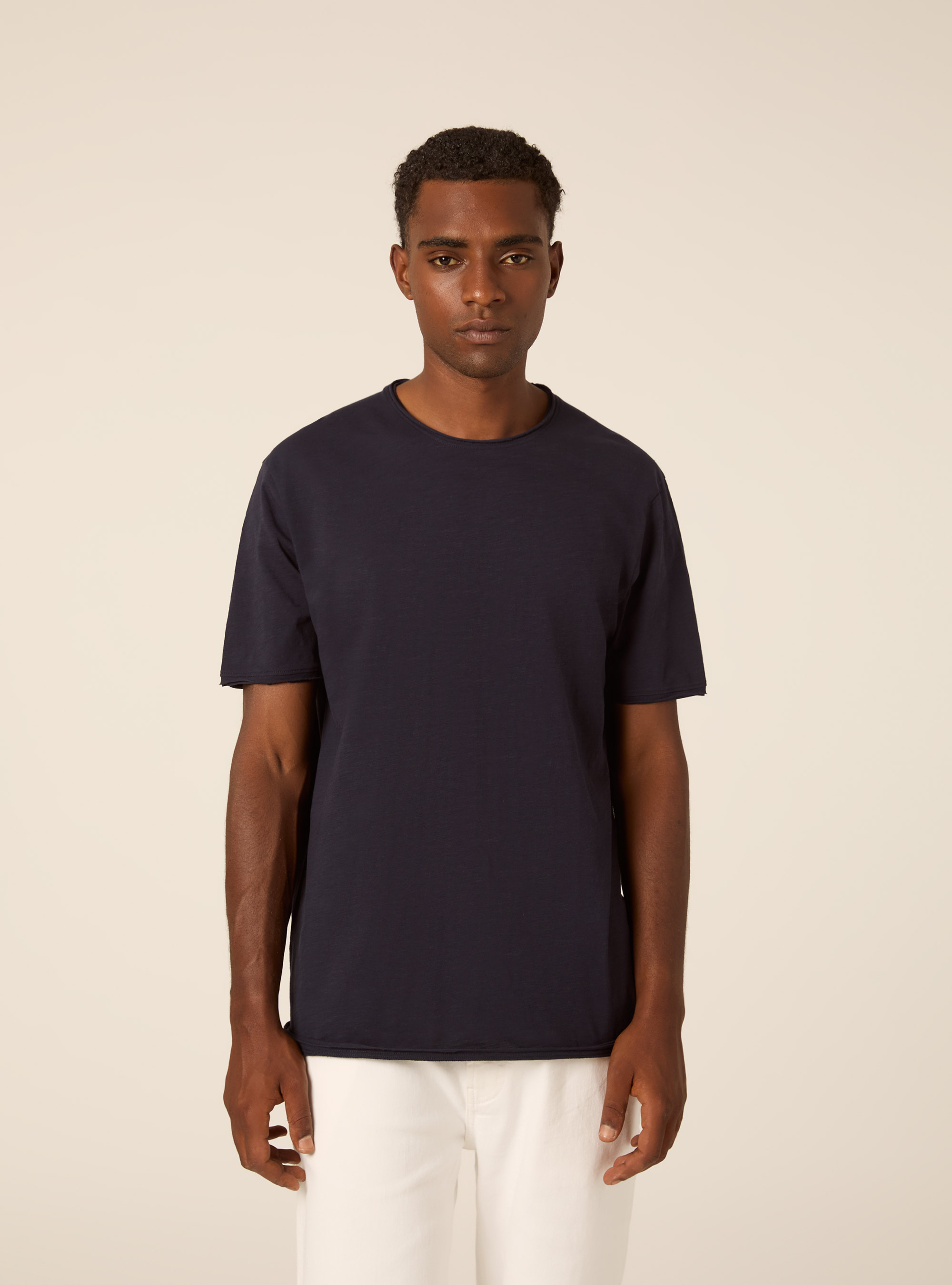 T-shirt slub tinta unita, NAVY SCURO