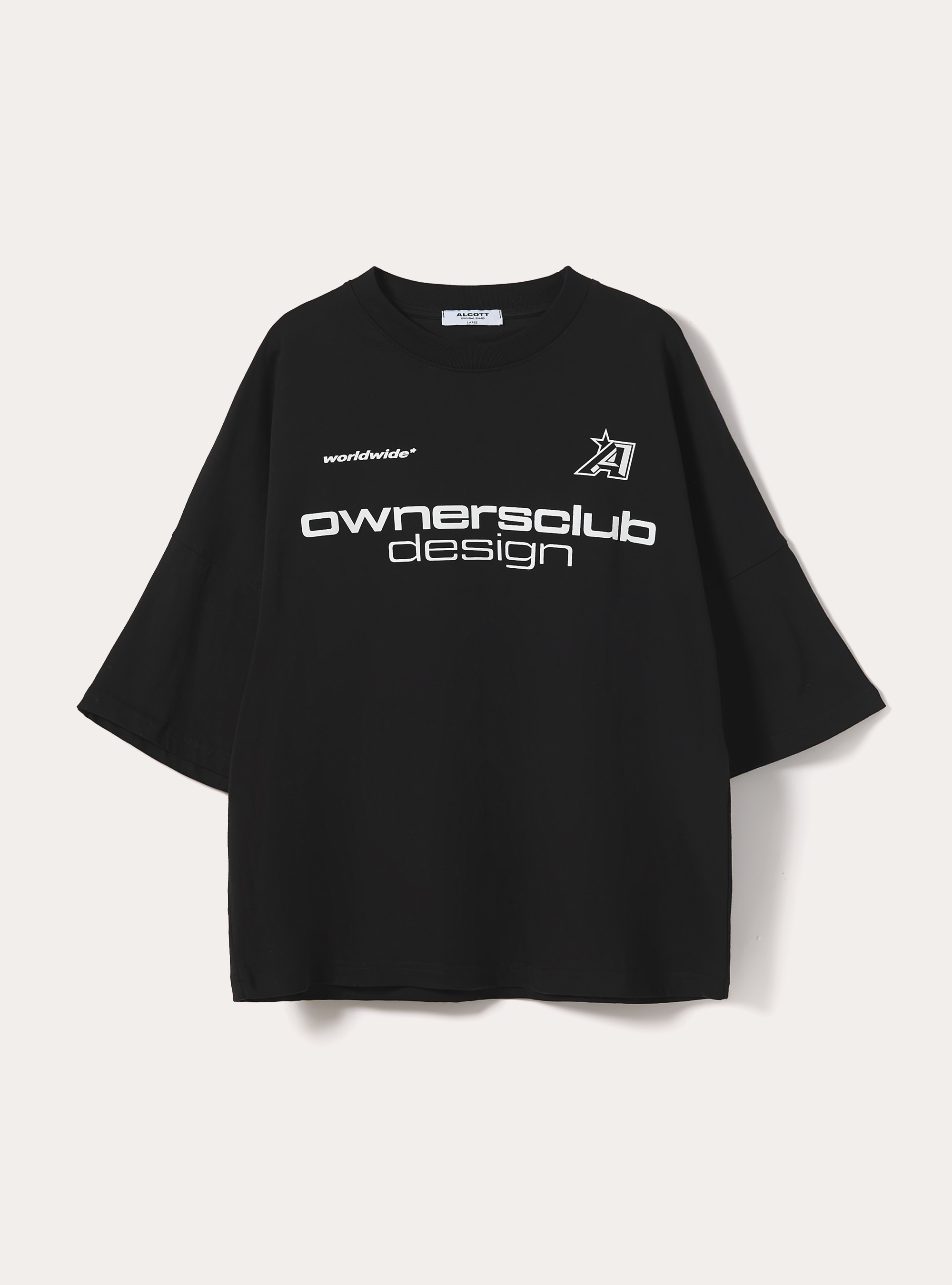 T-shirt ample imprim&eacute;, BK1 BLACK