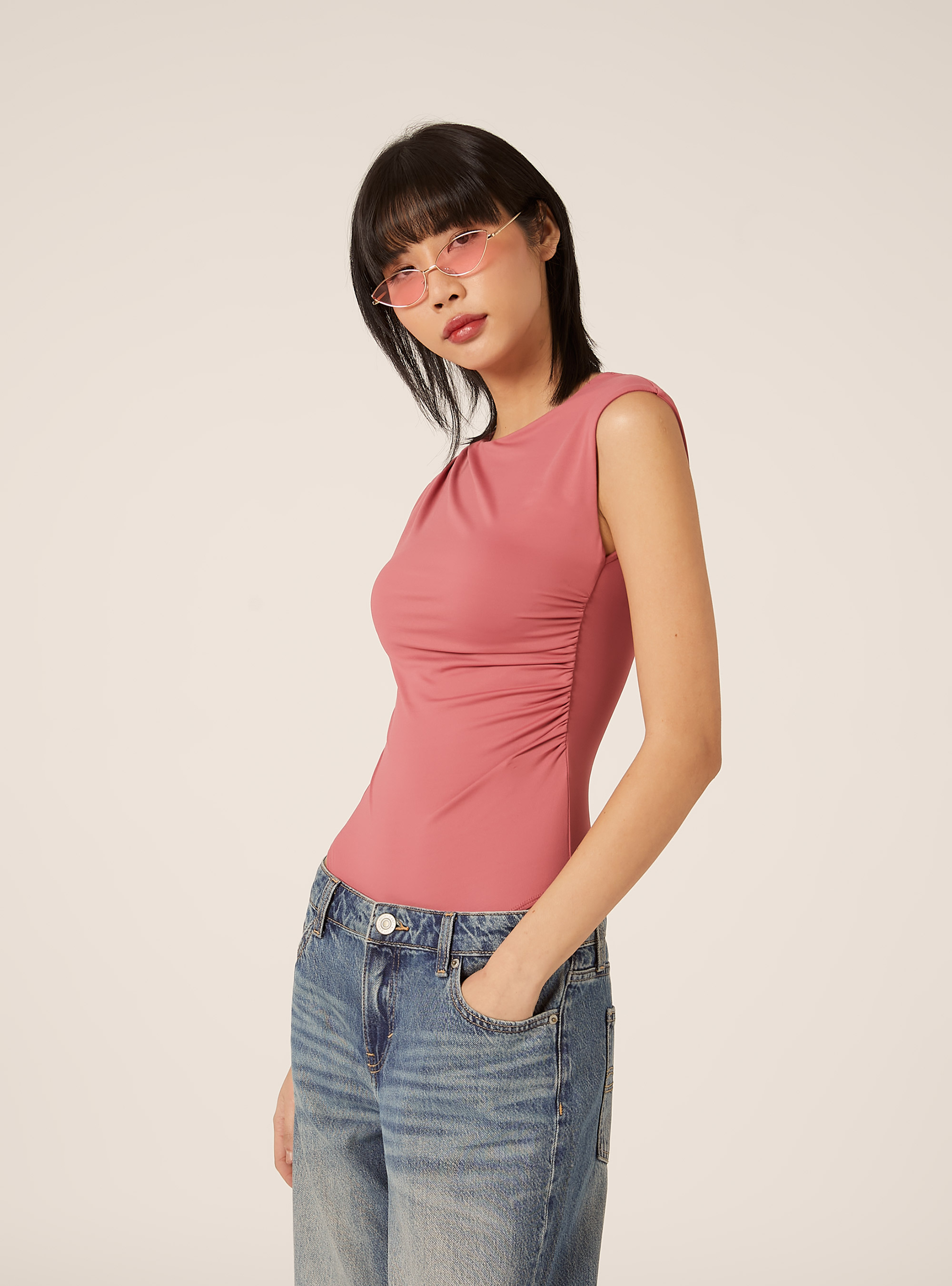 Body mit gekr&auml;useltem Effekt, PK1 PINK DARK