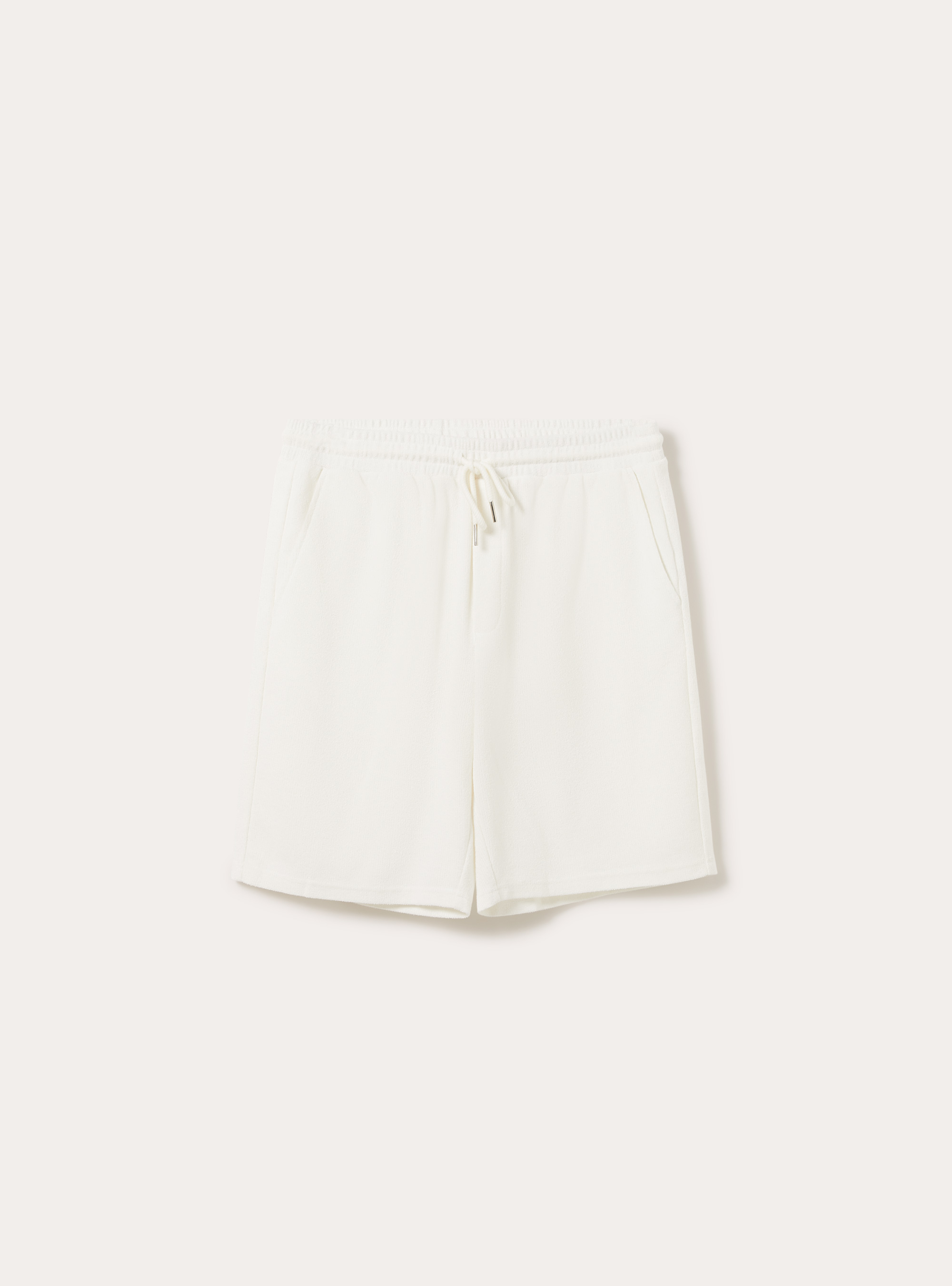 Strukturierte Baumwoll-Bermudas, WH1 OFF WHITE