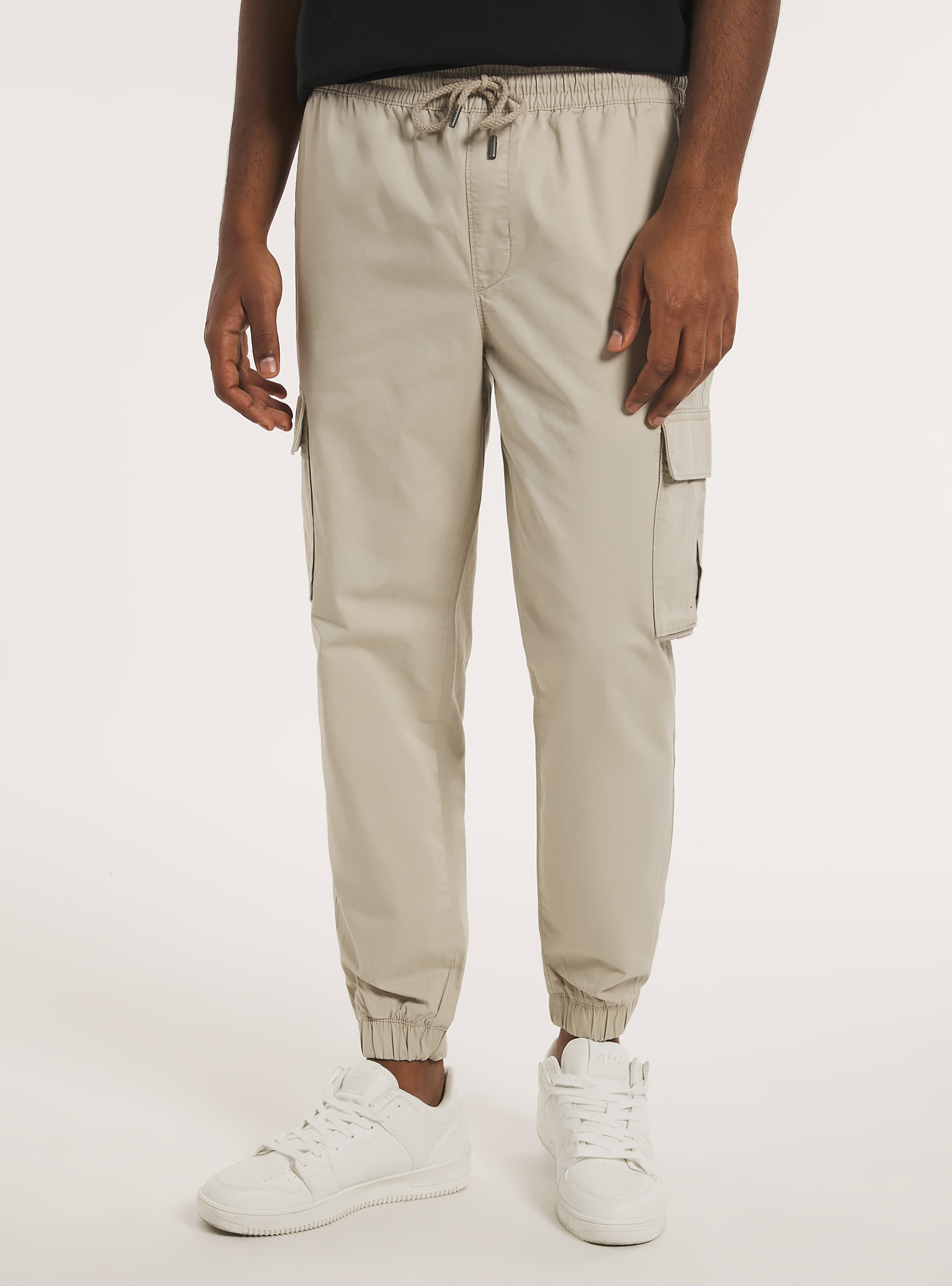 Pantalon jogger en coton, BG2 BEIGE MEDIUM