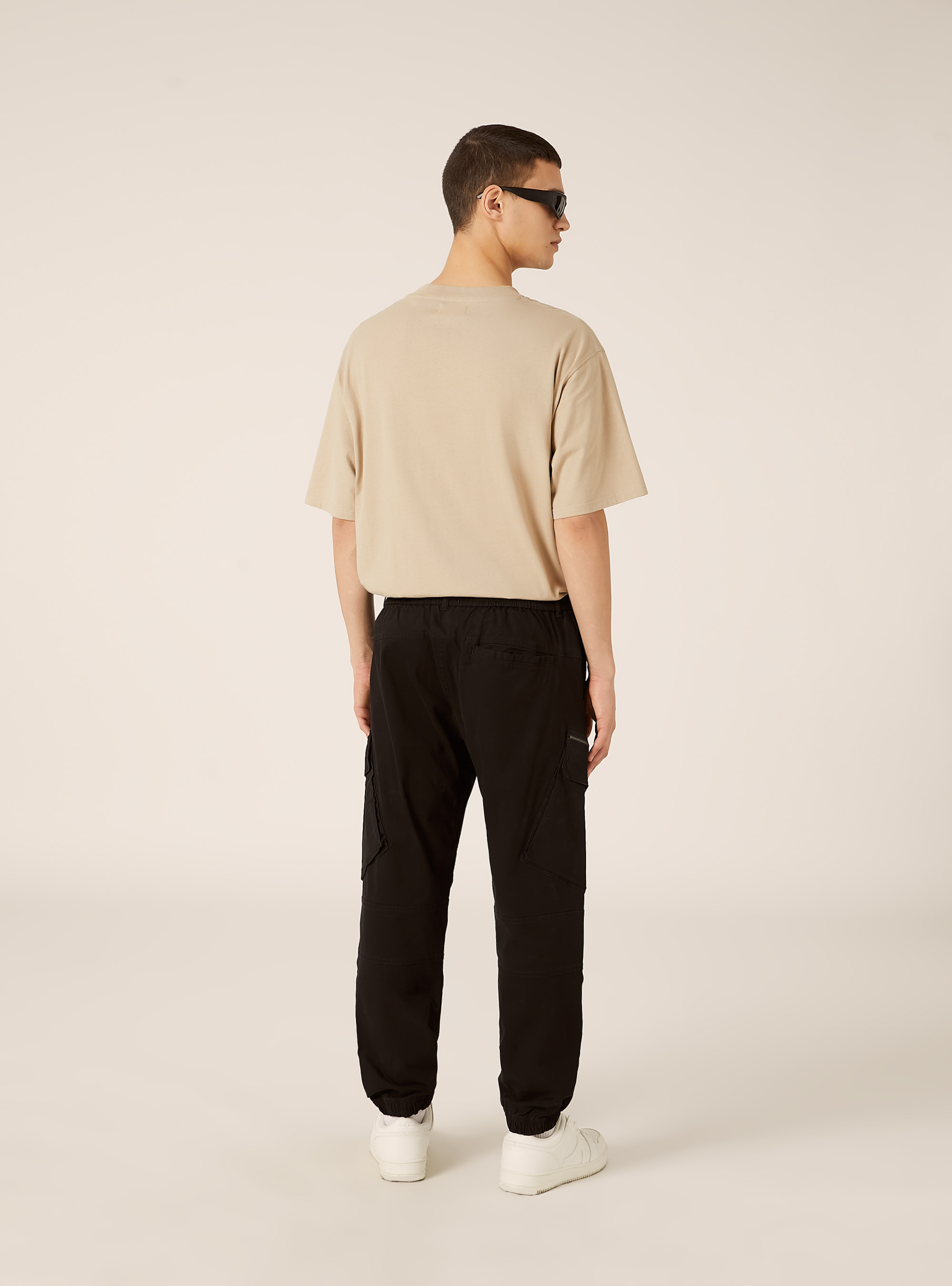 Twill cargo pants, BK1 BLACK