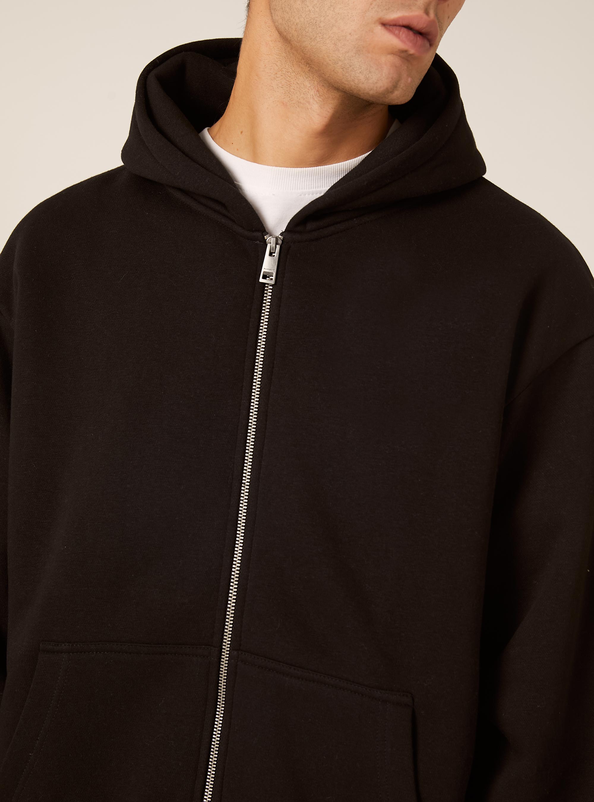 Sweat-shirt zipp&eacute; &agrave; capuche coupe boxy, BK1 BLACK