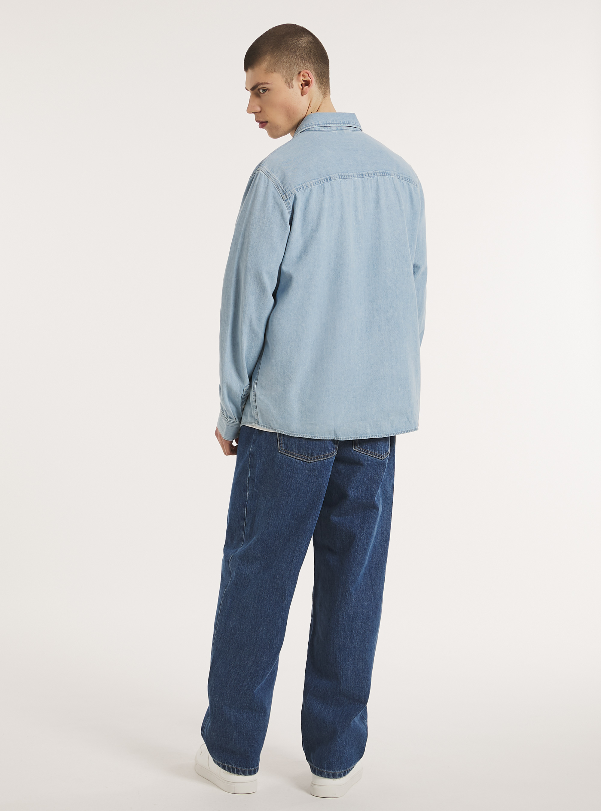 Camicia in denim, D008 SUPER LIGHT BLUE