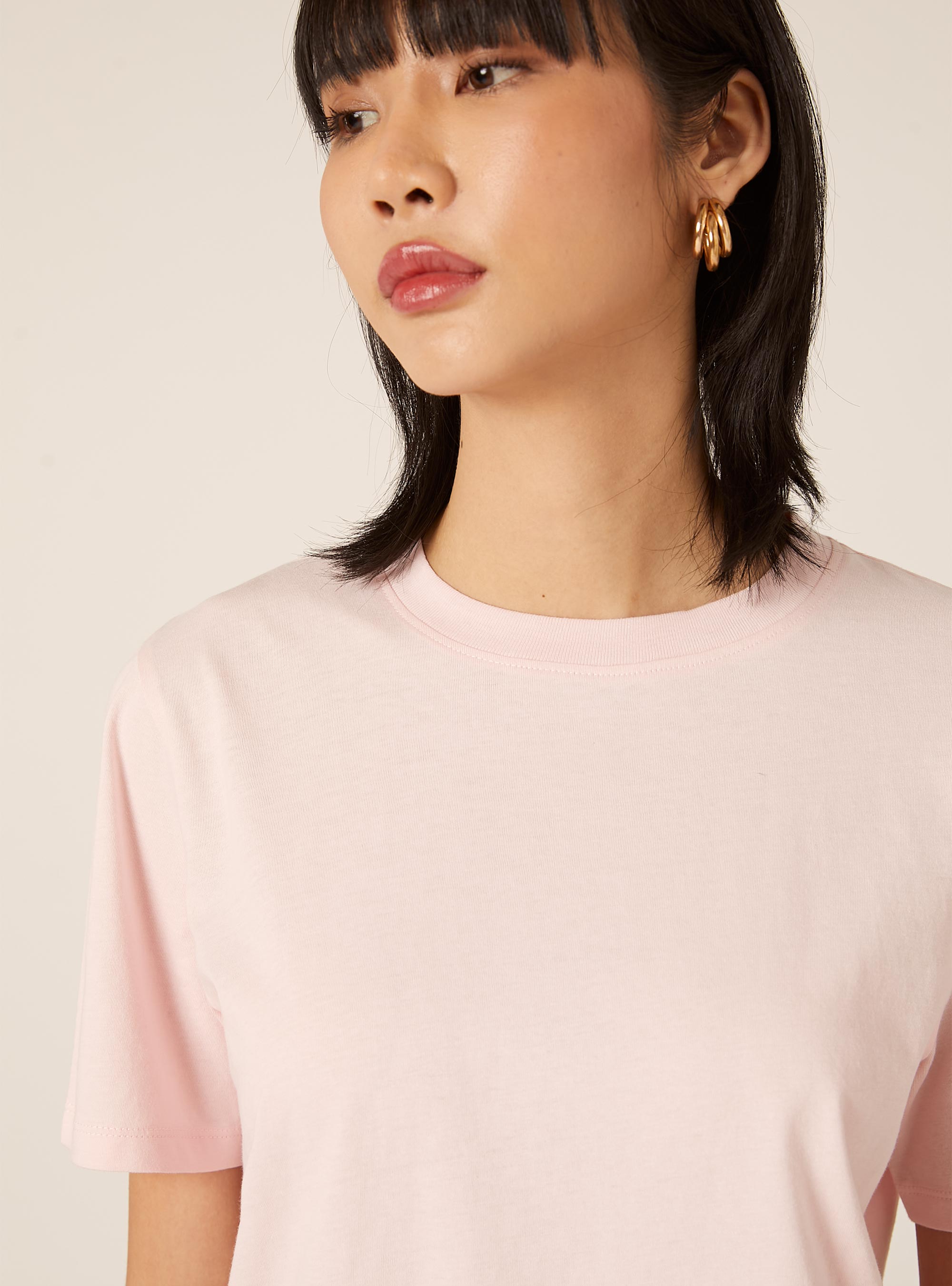 Camiseta de cuello redondo de algod&oacute;n, PK3 PINK LIGHT