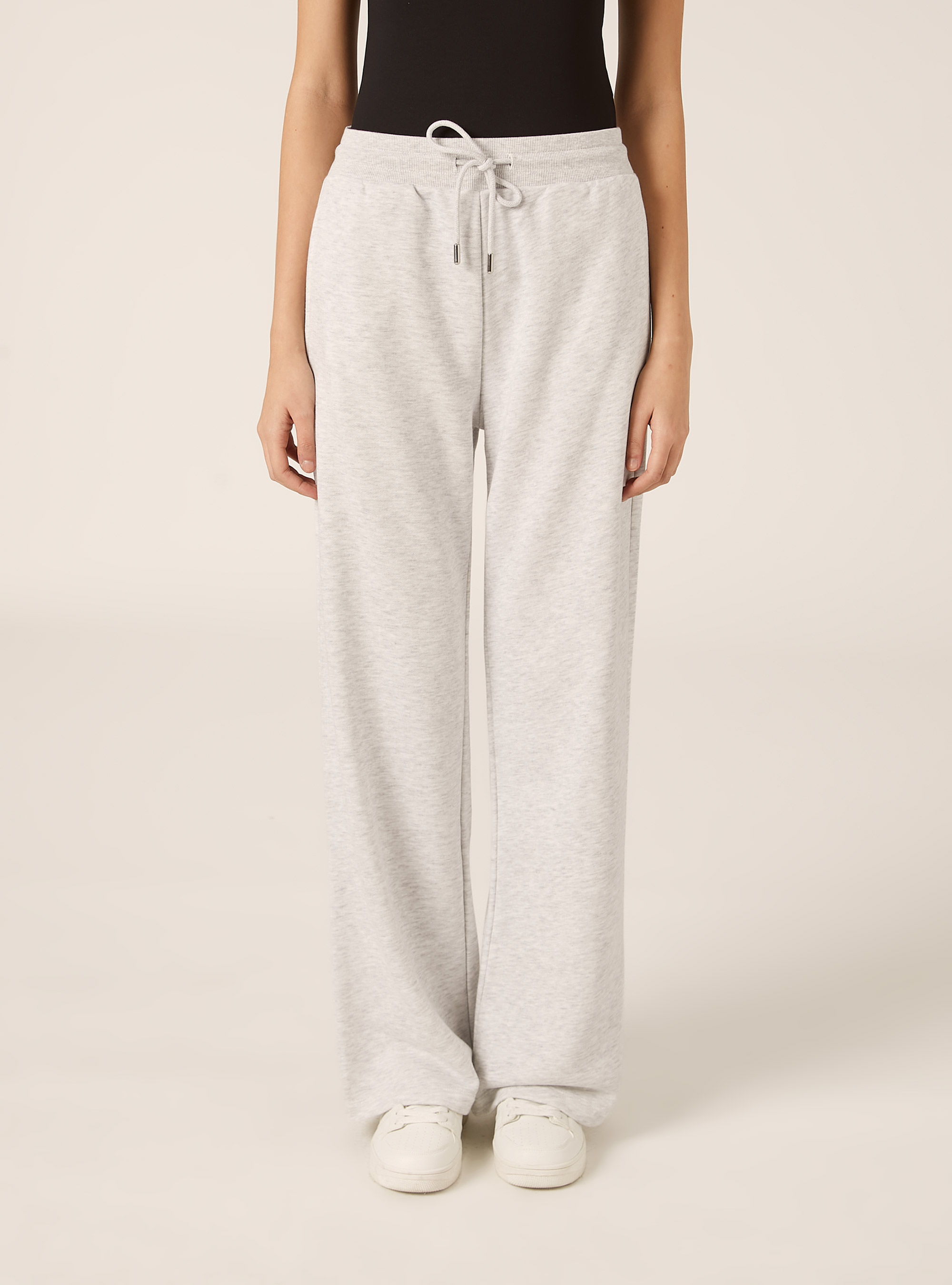 Pantalon jogger large en molleton, MGY3 GREY MEL LIGHT
