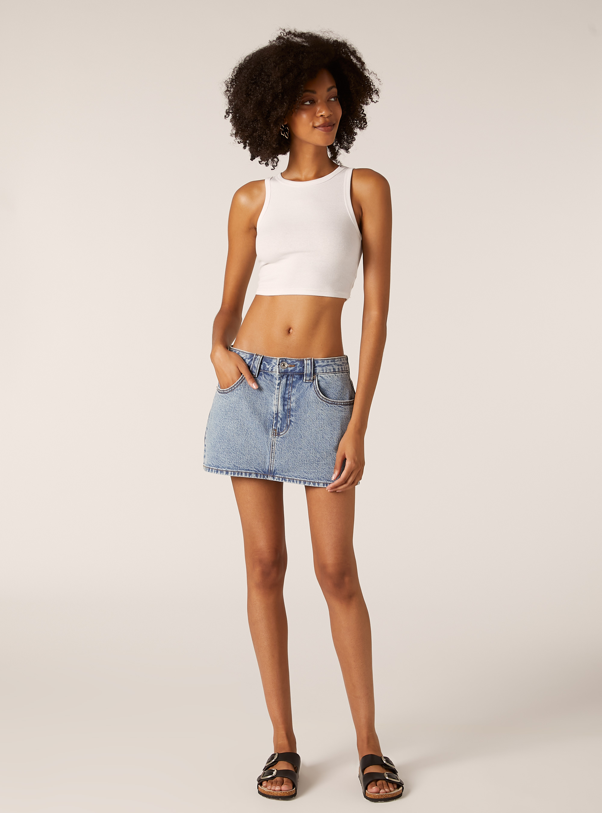 Mini-jupe et denim, D006 AZURE