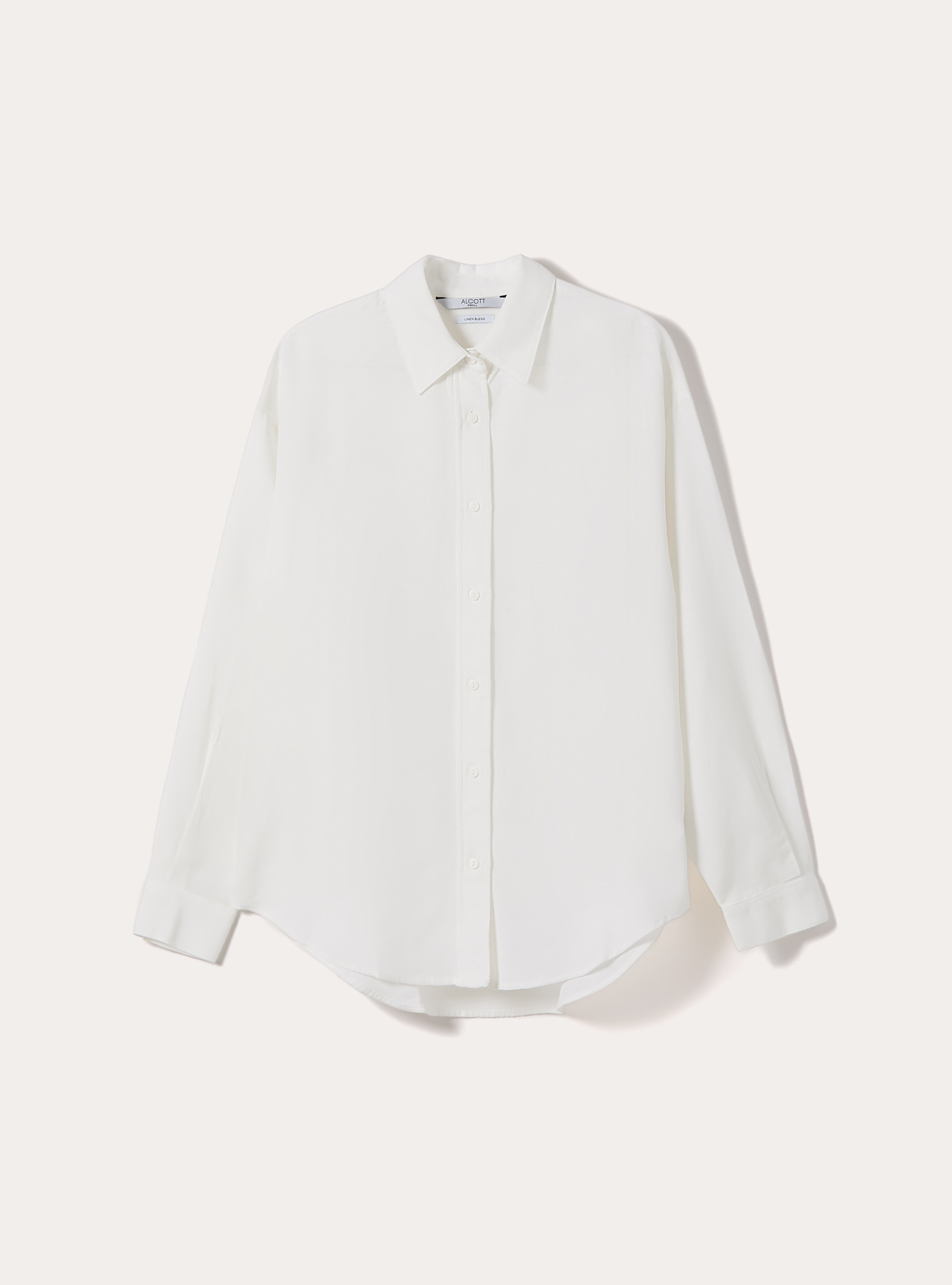 Camicia in misto lino, PANNA