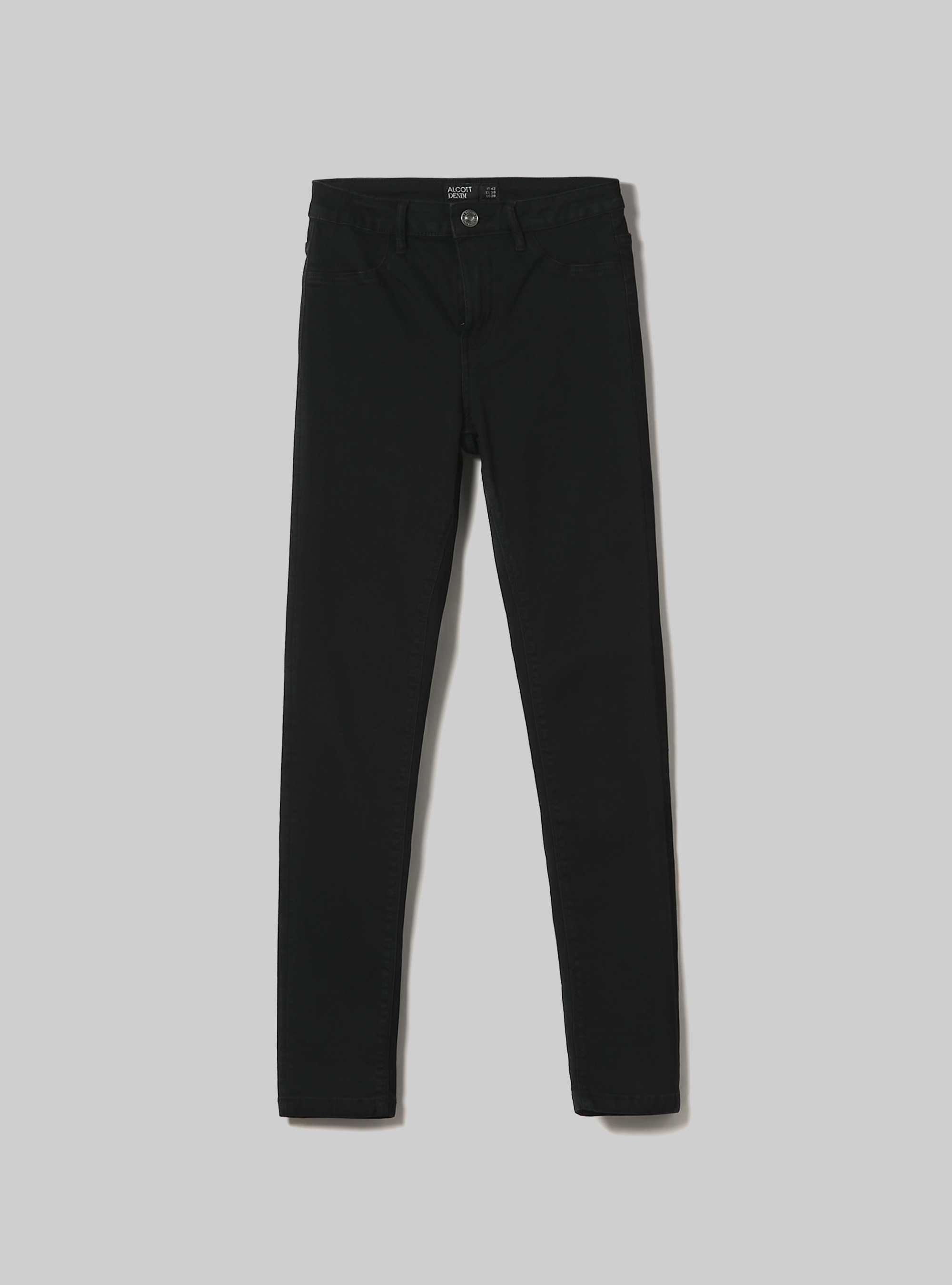 Jean super skinny taille haute en denim stretch, D000 BLACK
