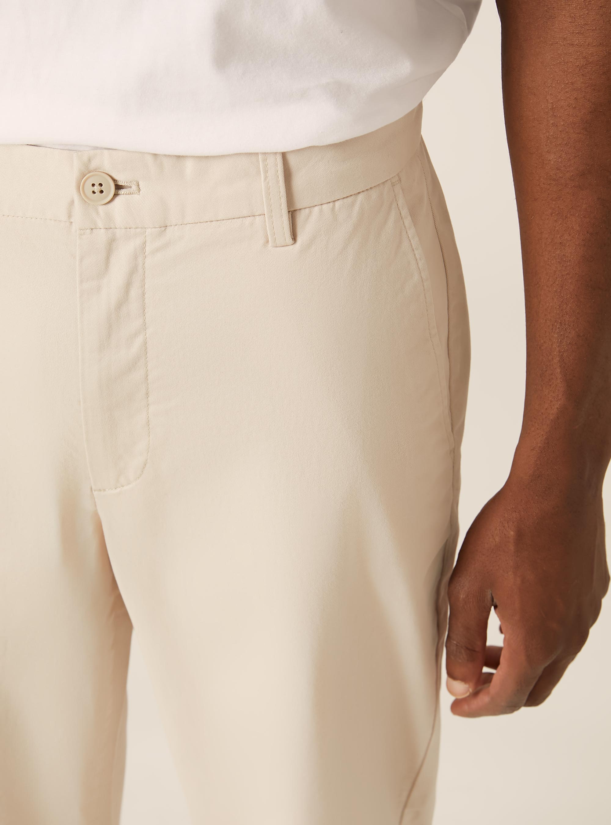 Pantaloni chino slim fit, CREMA CHIARO