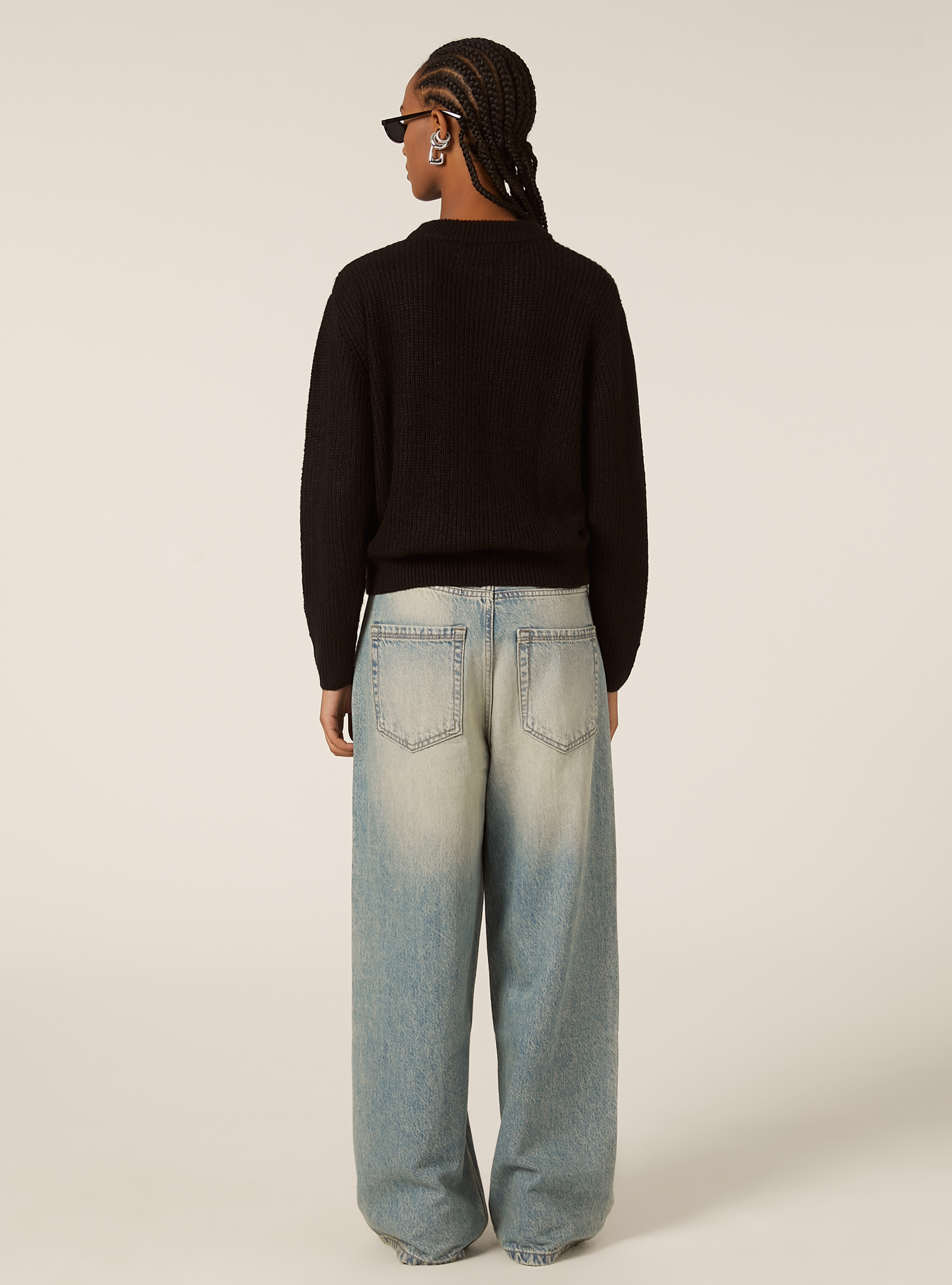 Pull-over basique uni, BK1 BLACK