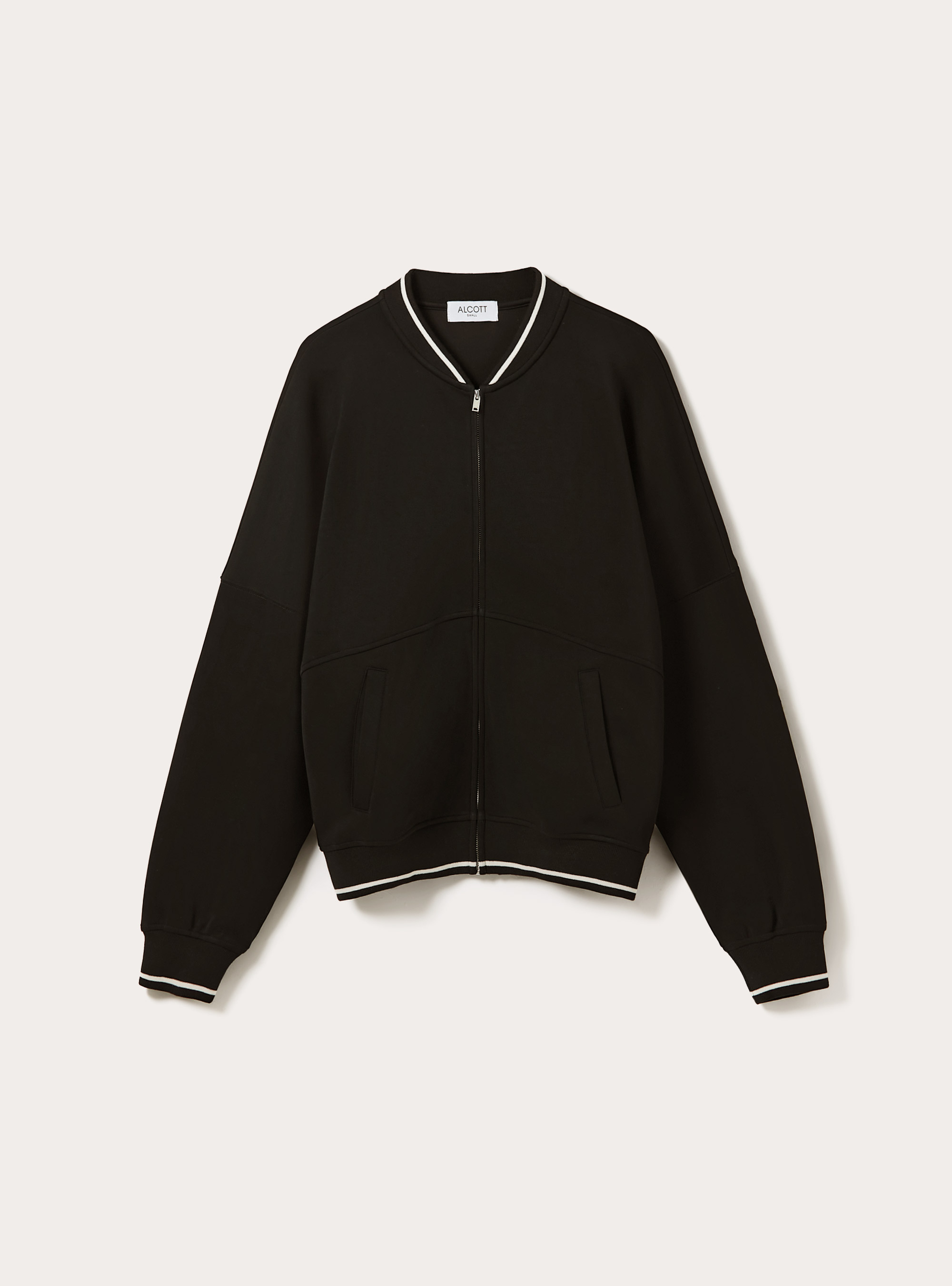 Sweat-shirt zipp&eacute; soft touch, BK1 BLACK