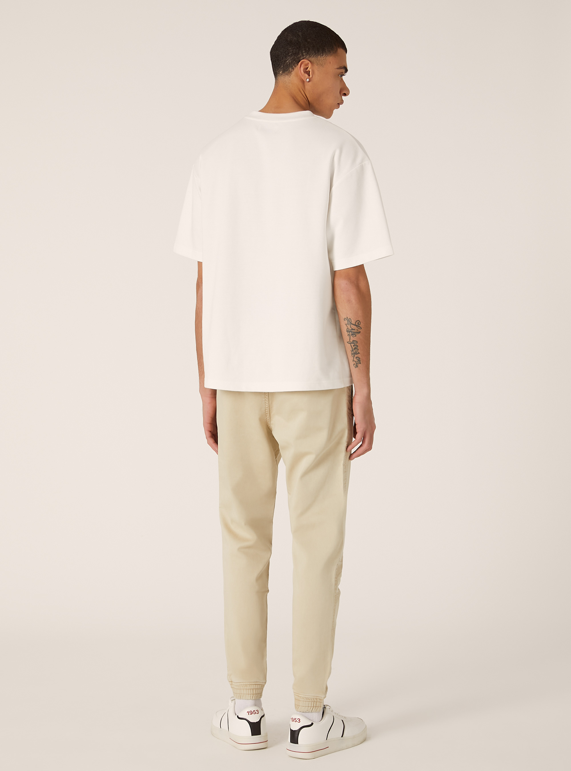 Pantalon jogger en coton, BG3 BEIGE LIGHT