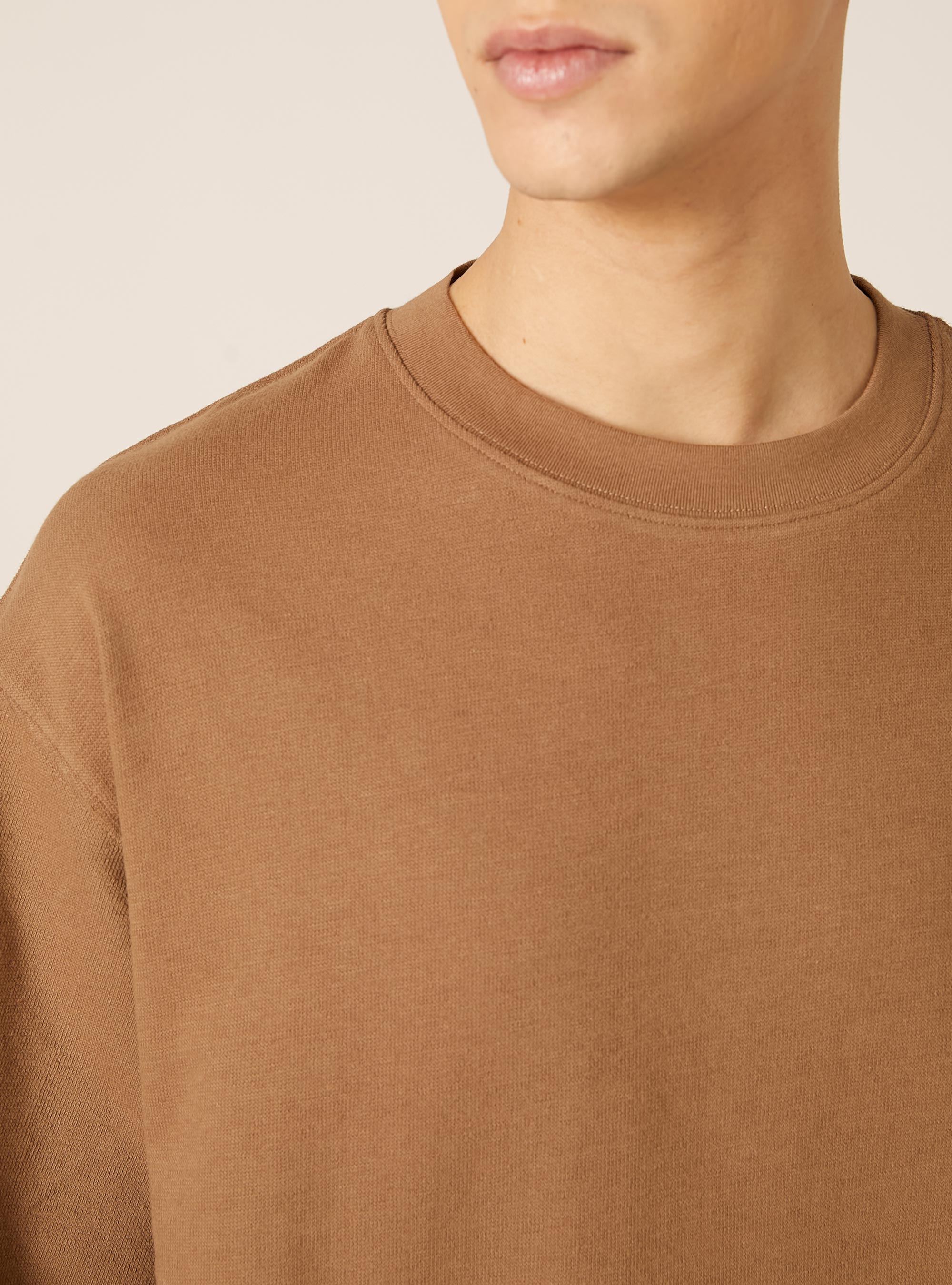 Baumwoll-T-Shirt mit Struktur, BR2 BROWN MEDIUM