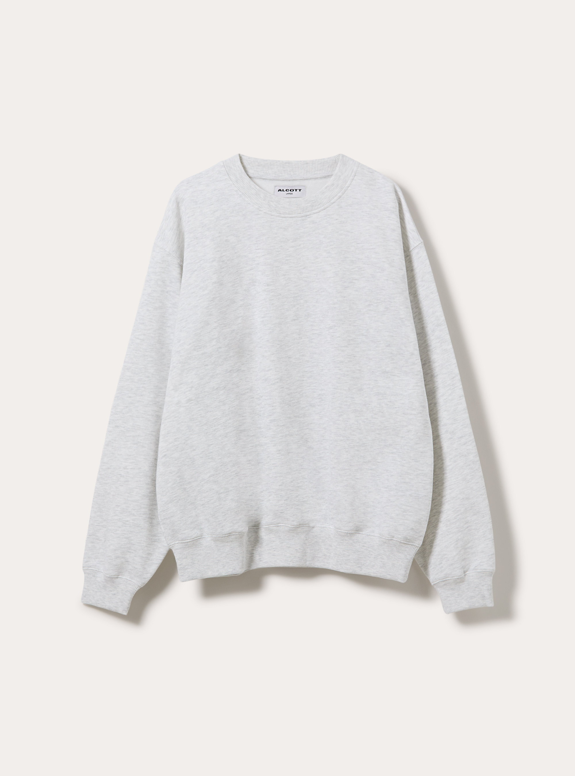 Basic boxy fit crewneck sweatshirt, MGY3 GREY MEL LIGHT