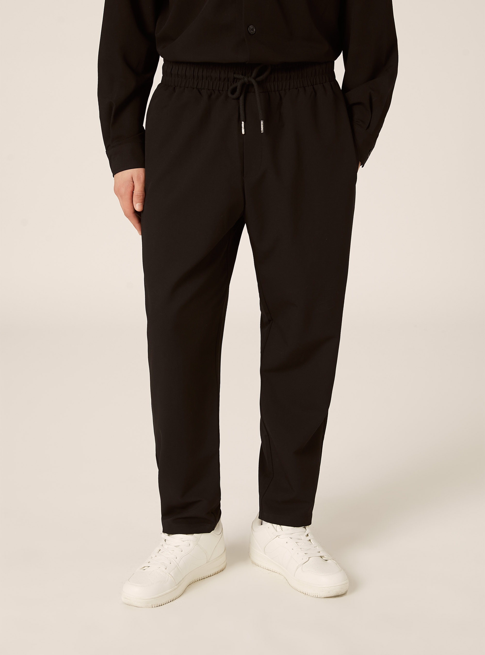 Carrot fit jogger pants, BK1 BLACK
