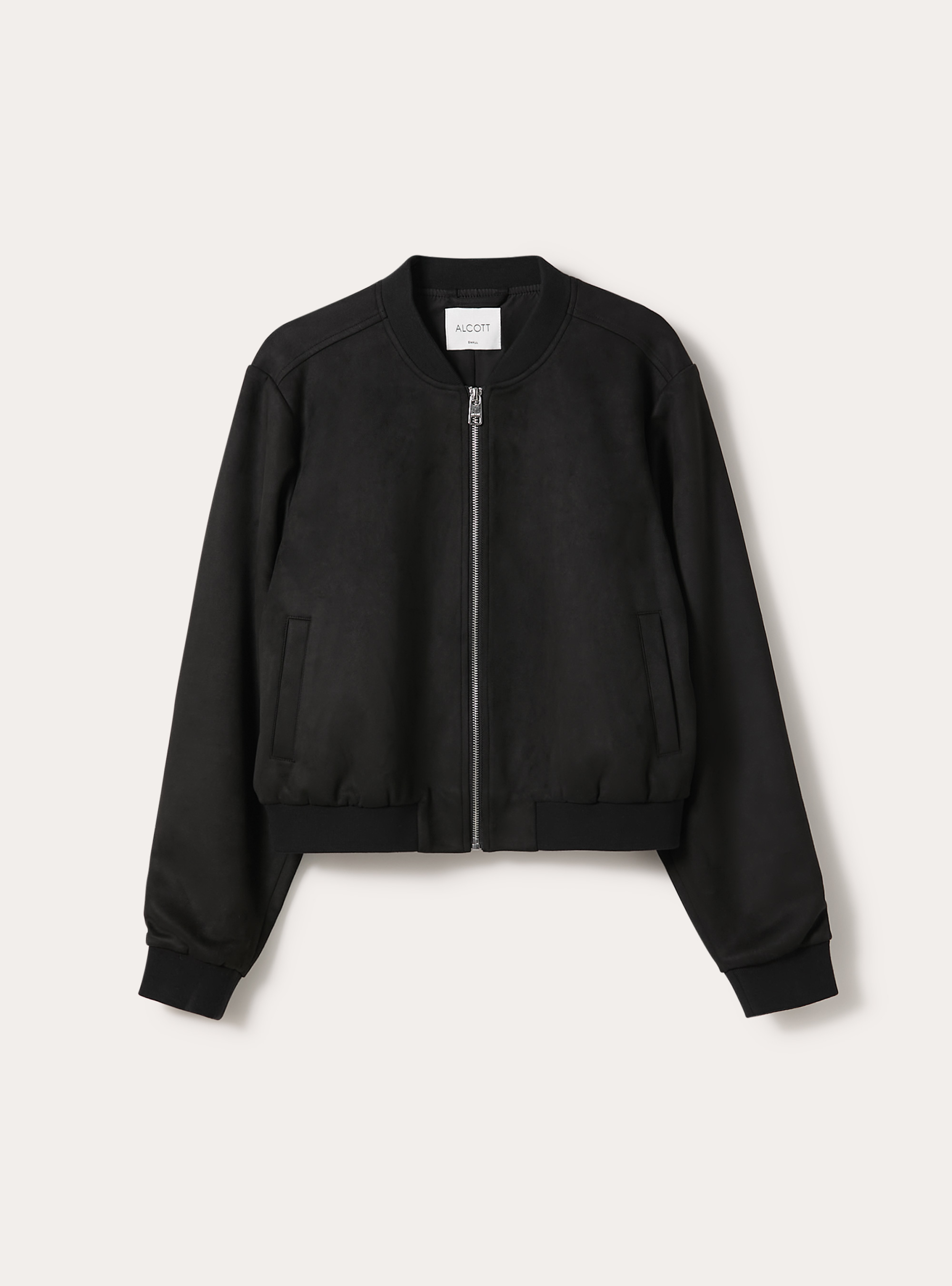 Blouson bomber en daim, BK1 BLACK