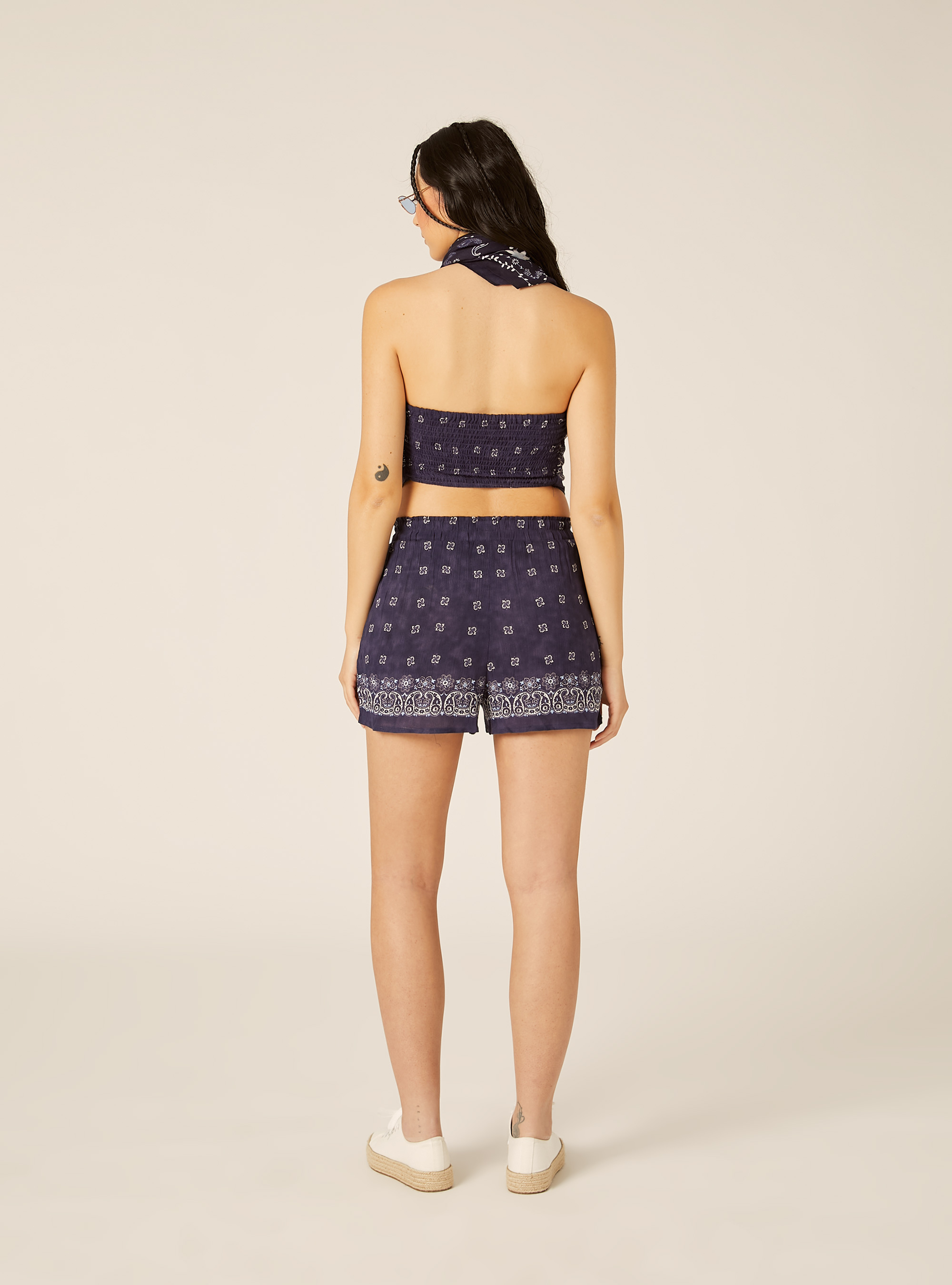 Top bandeau con estampado paisley, NA2 NAVY MEDIUM