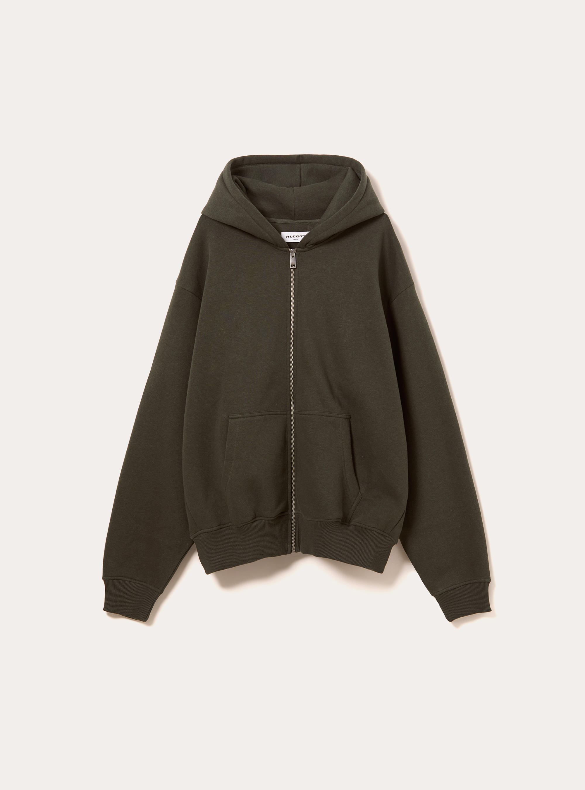 Sweat-shirt zipp&eacute; &agrave; capuche coupe boxy, KY1 KAKY DARK