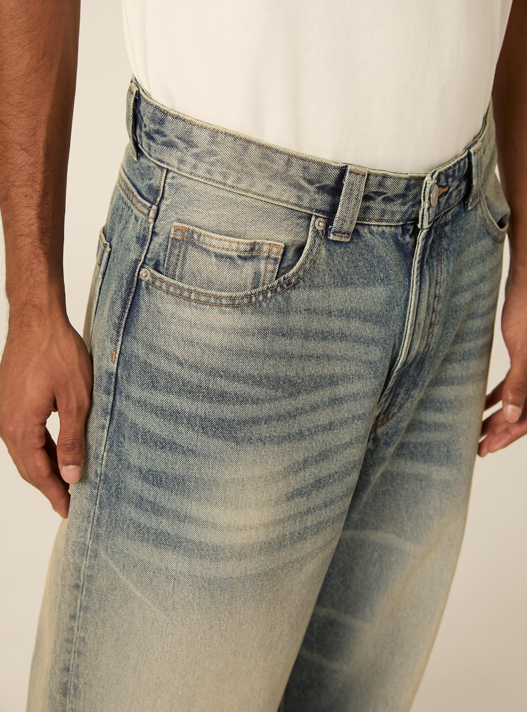Jeans baggy fit, D004 MEDIUM LIGHT BLUE