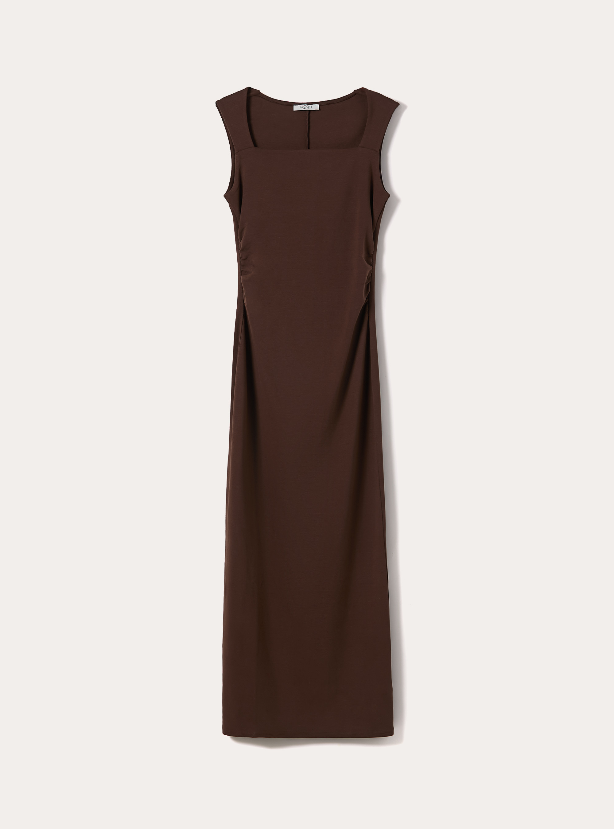 Kleid mit eckigem Ausschnitt, BR2 BROWN MEDIUM