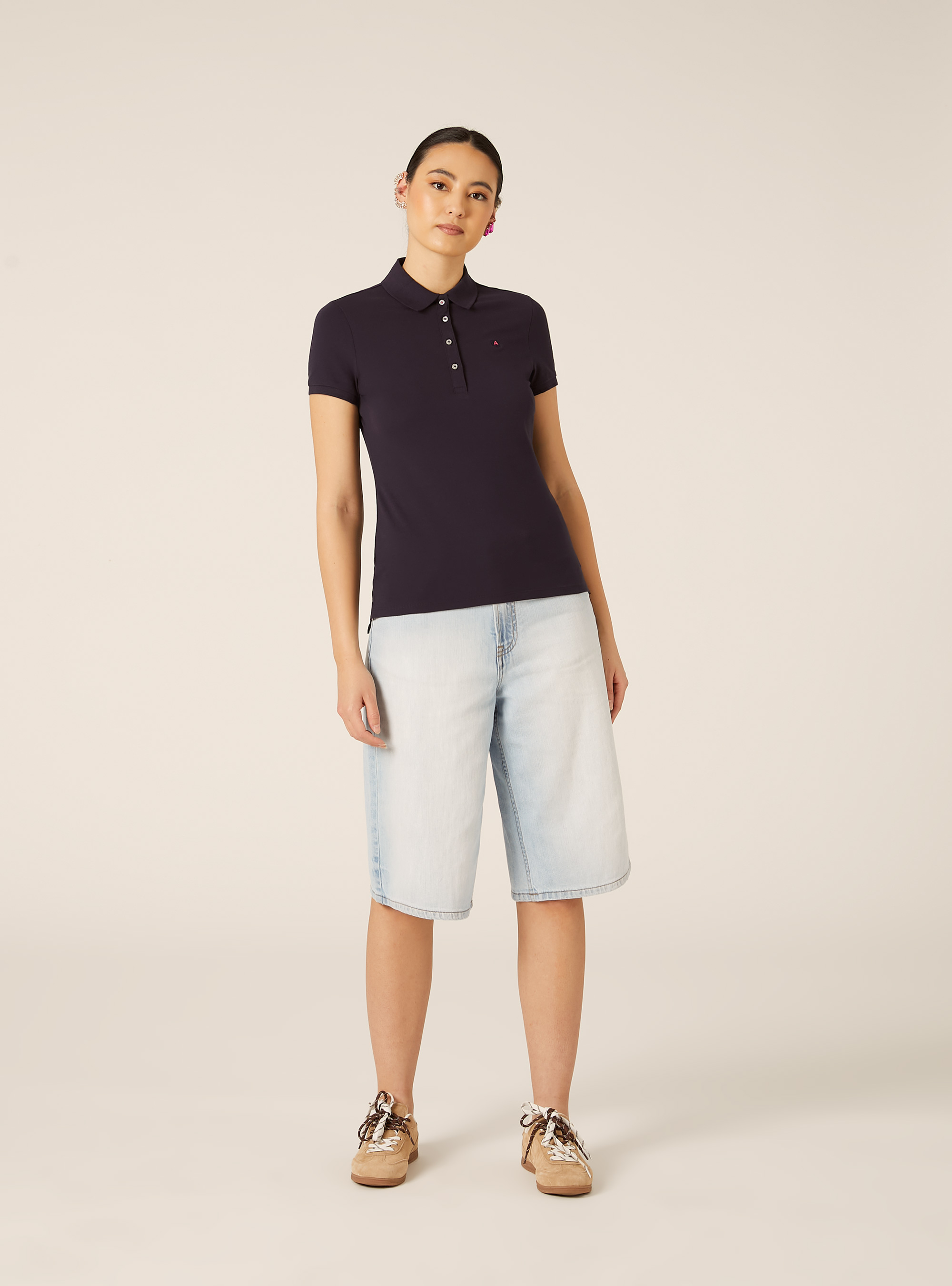 Slim Fit Polo Shirt with Embroidered Logo, BL2 BLUE MEDIUM