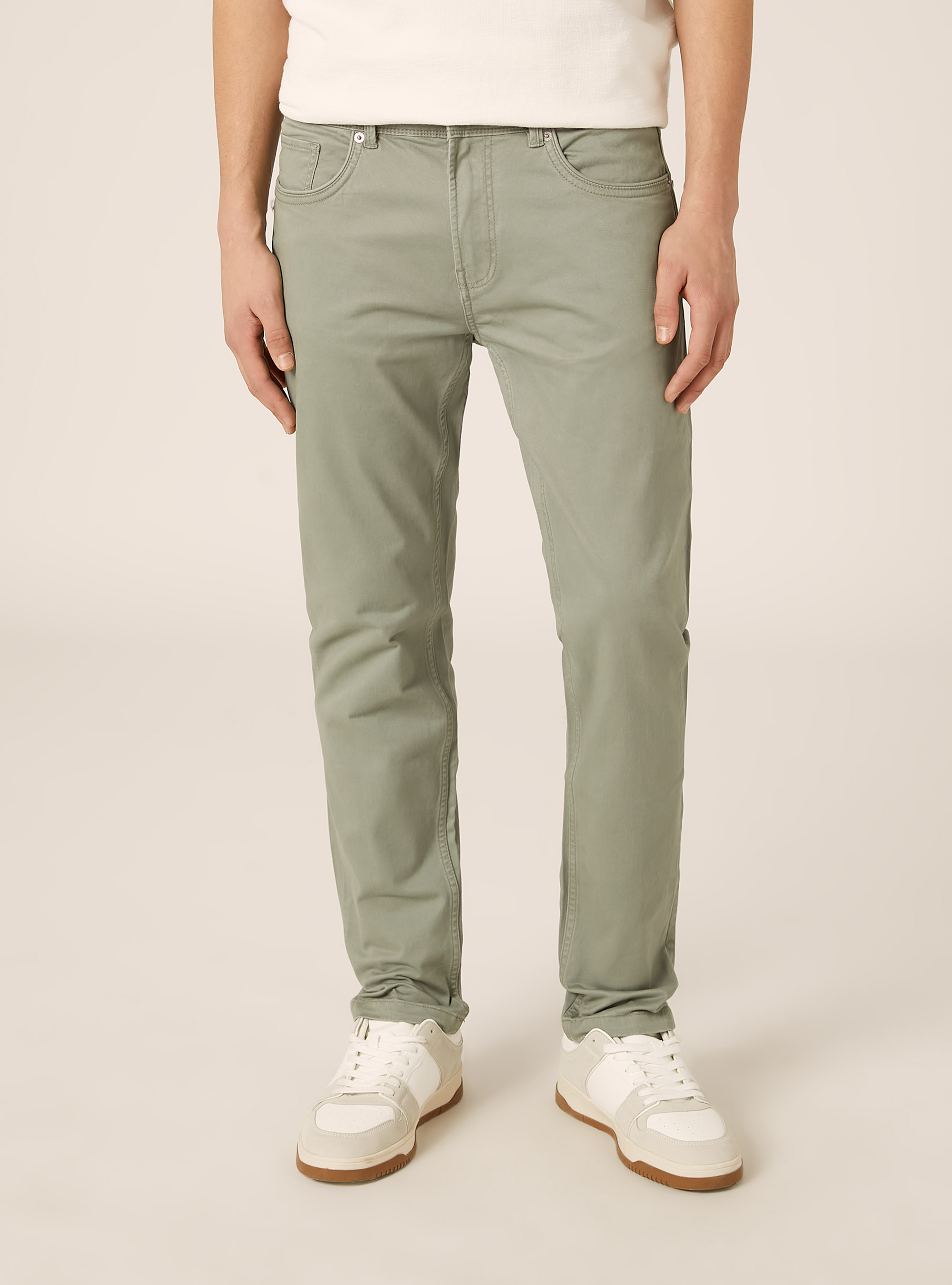 Slim fit cotton trousers, GN2 GREEN MEDIUM