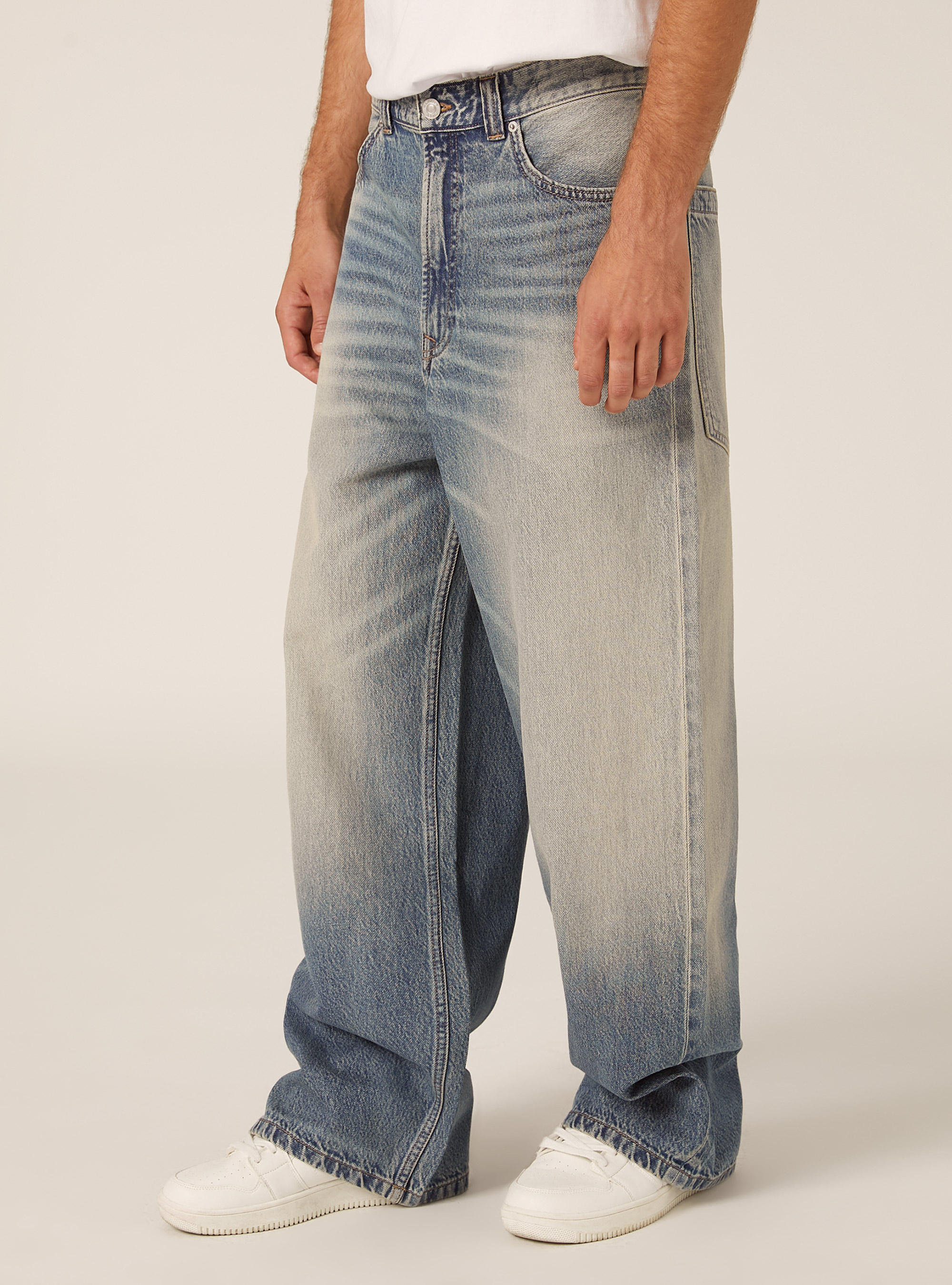 Jeans coupe super baggy, D004 MEDIUM LIGHT BLUE