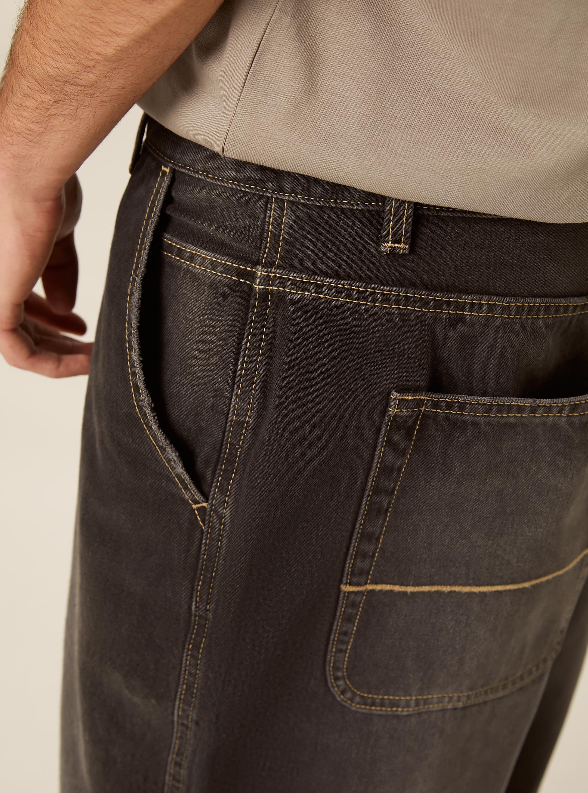 Jorts Vaqueros Loose Fit, D000 BLACK