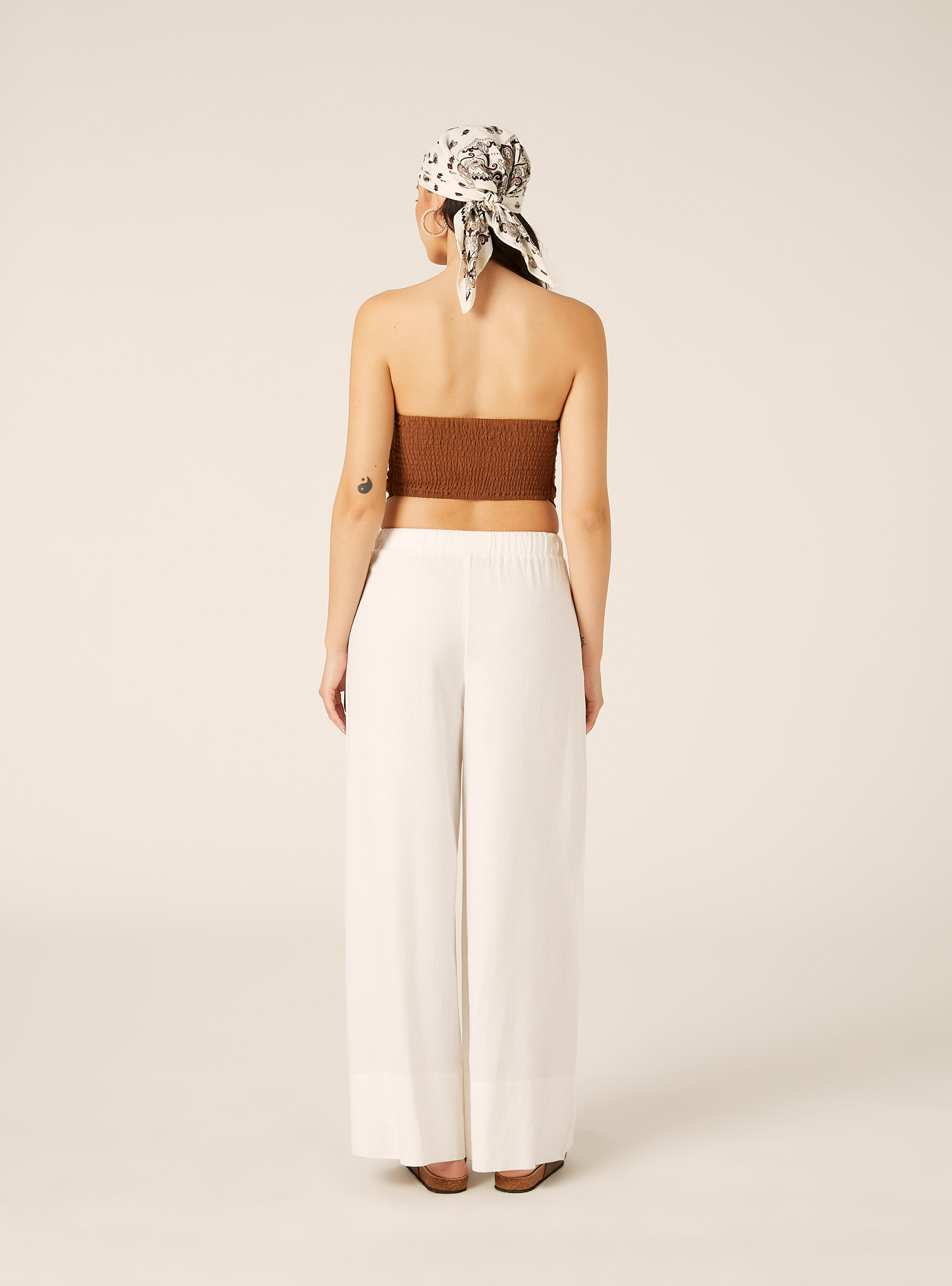 Top bandeau en mezcla de lino, TB2 TOBACCO MEDIUM