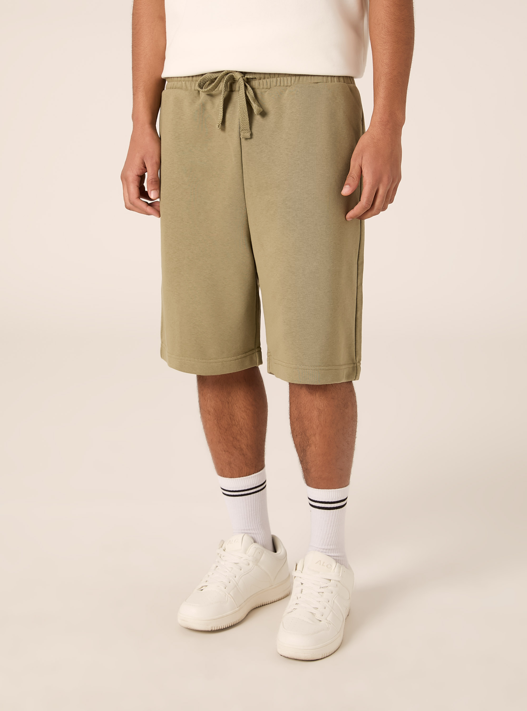 Basic French Terry Bermuda Shorts, KY2 KAKY MEDIUM