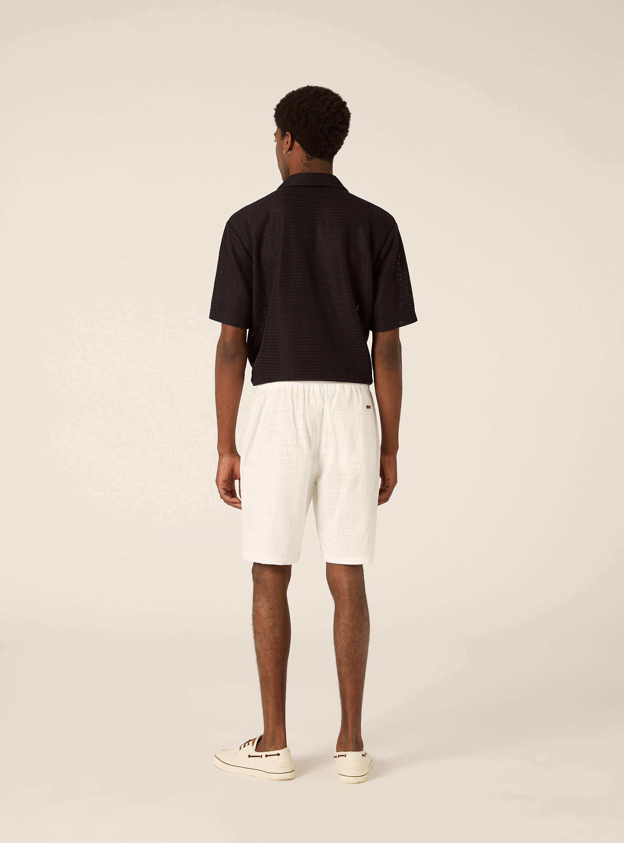 Bermudas de algod&oacute;n con cintura el&aacute;stica, WH2 WHITE