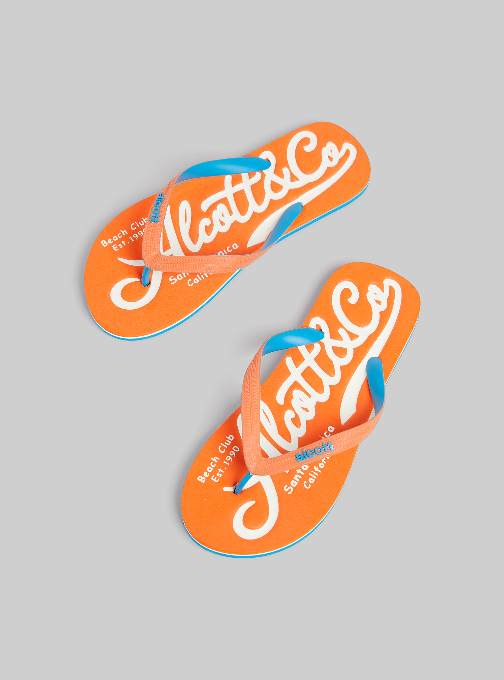 Infradito con logo a constrasto, OR2 ORANGE MED.