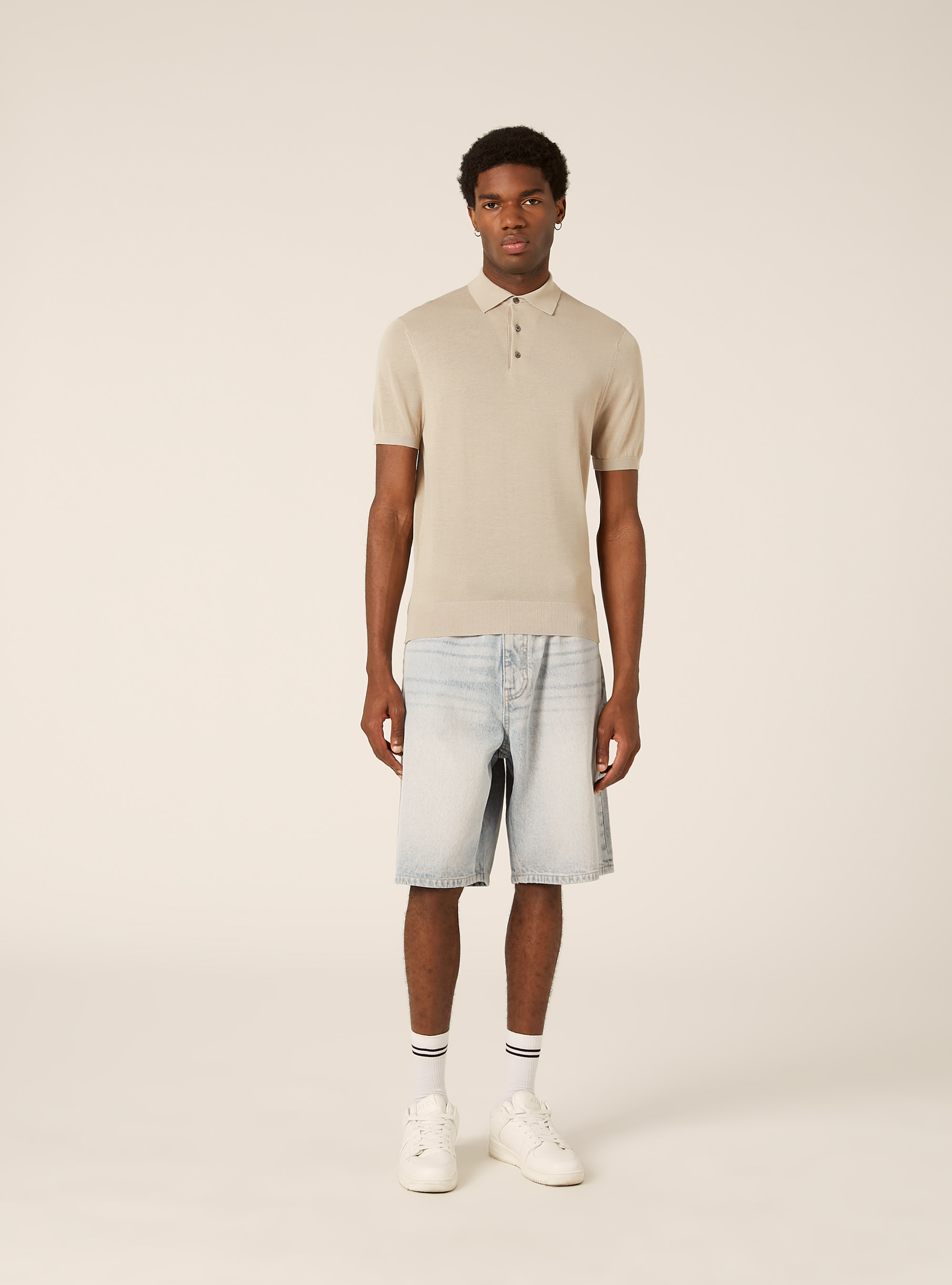 Polo de punto de algod&oacute;n extrafino, BG3 BEIGE LIGHT