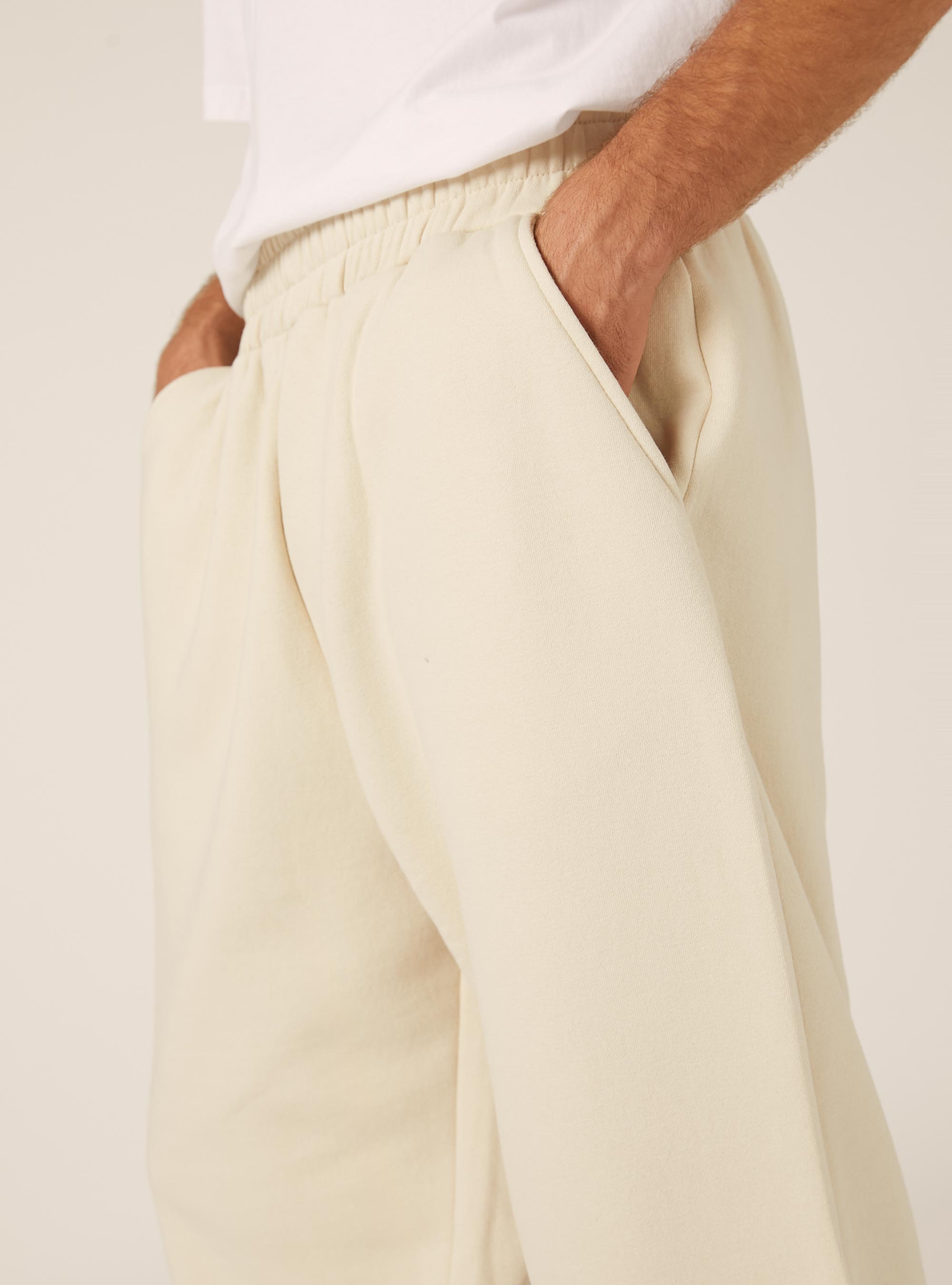 Pantalon ample en molleton, CR3 CREAM LIGHT