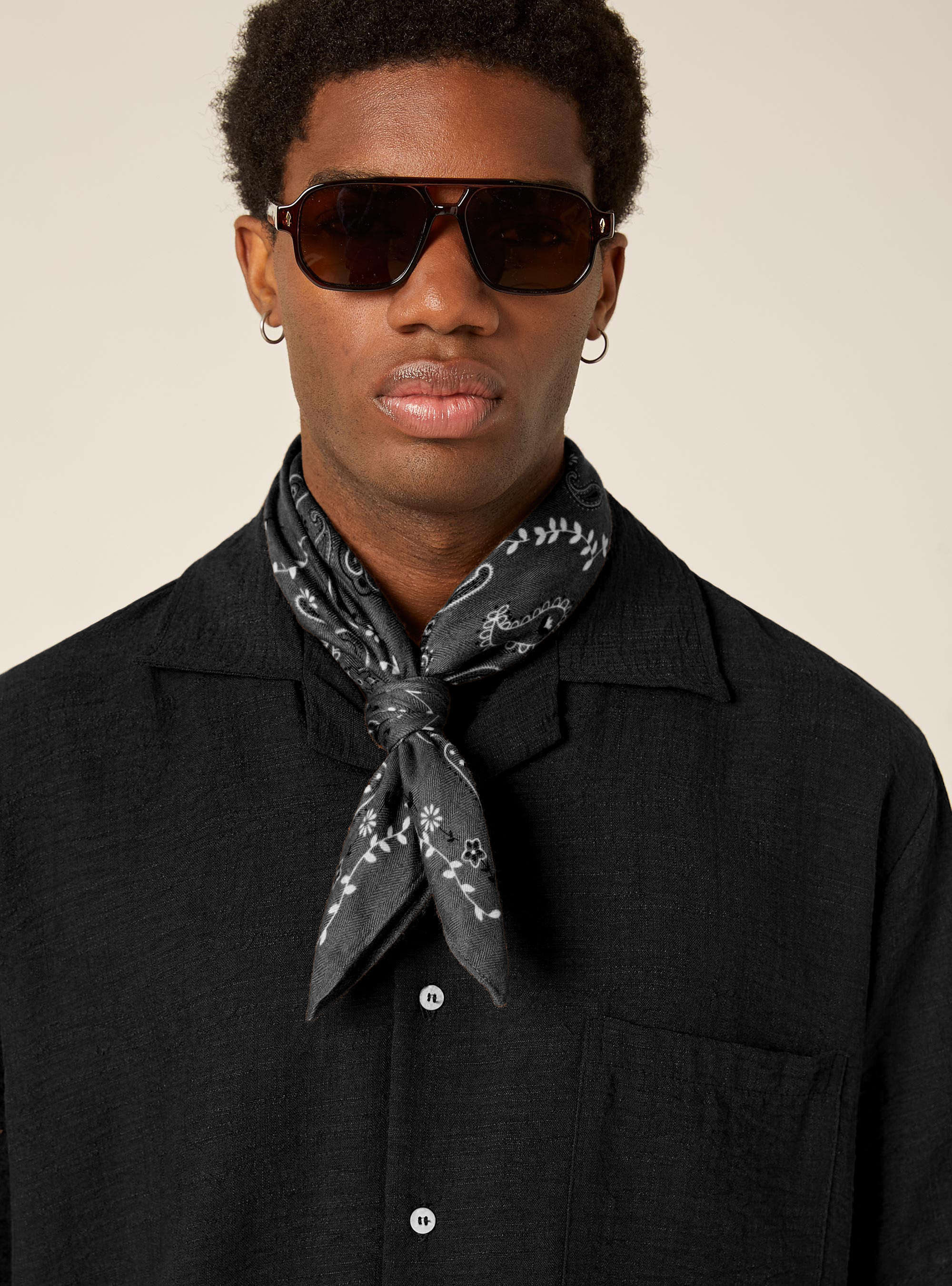 Kurzarmhemd aus Flammgarn-Gewebe, BK1 BLACK