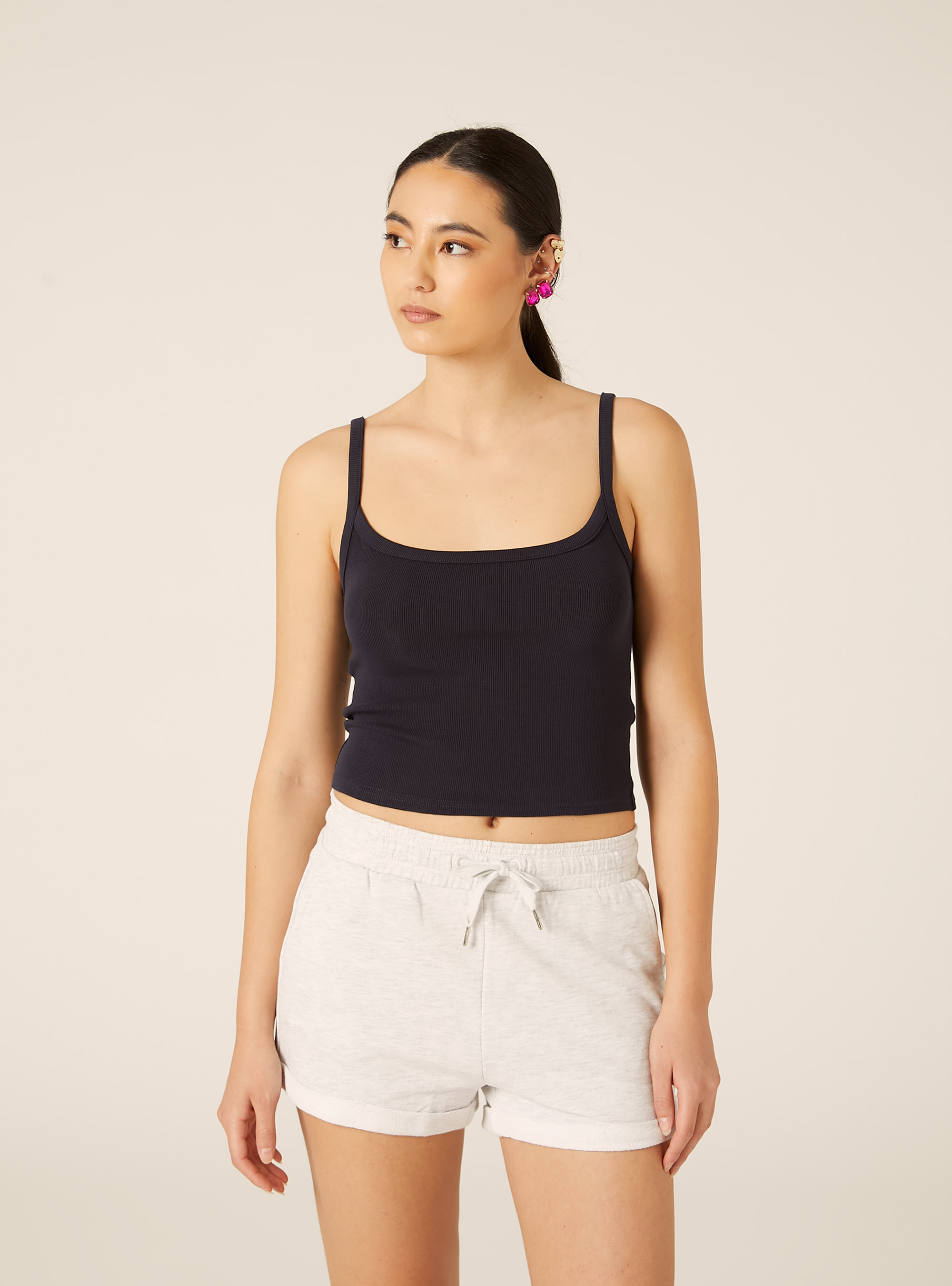 Debardeur Crop Cotele Basic, NA3 NAVY LIGHT