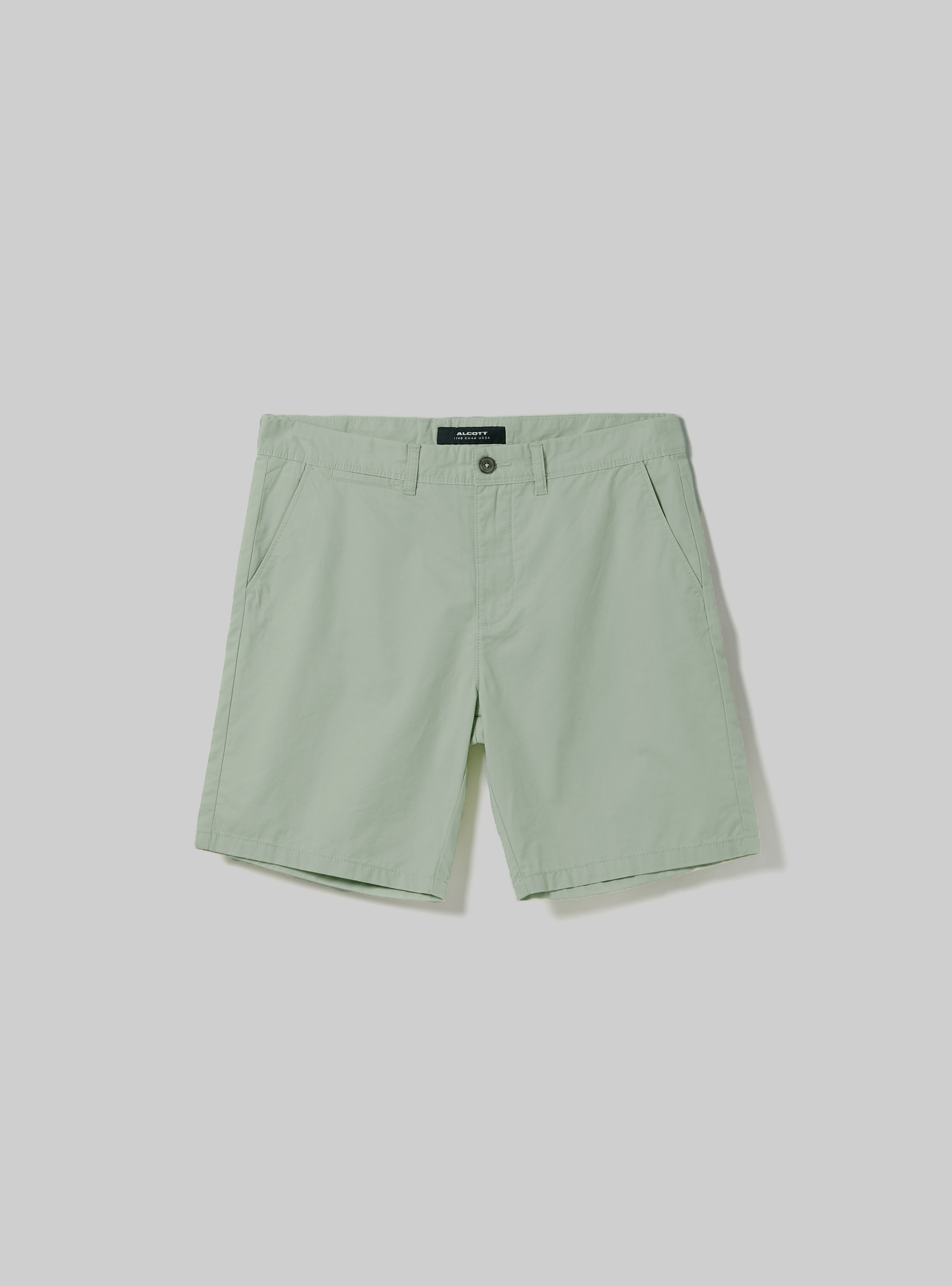Bermuda in twill in tinta unita, VERDE CHIARO