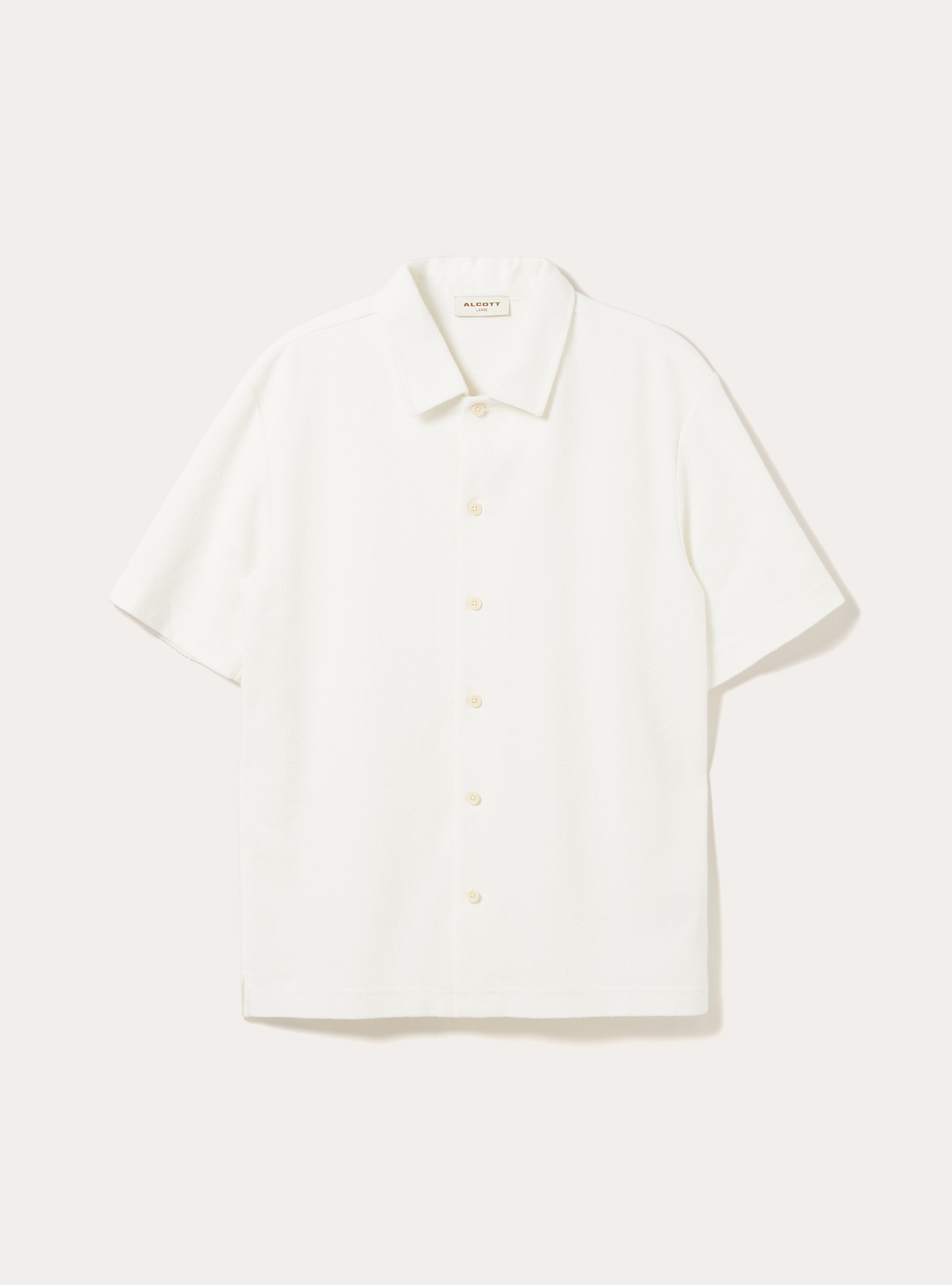 Kurzarmhemd mit Textur, WH1 OFF WHITE