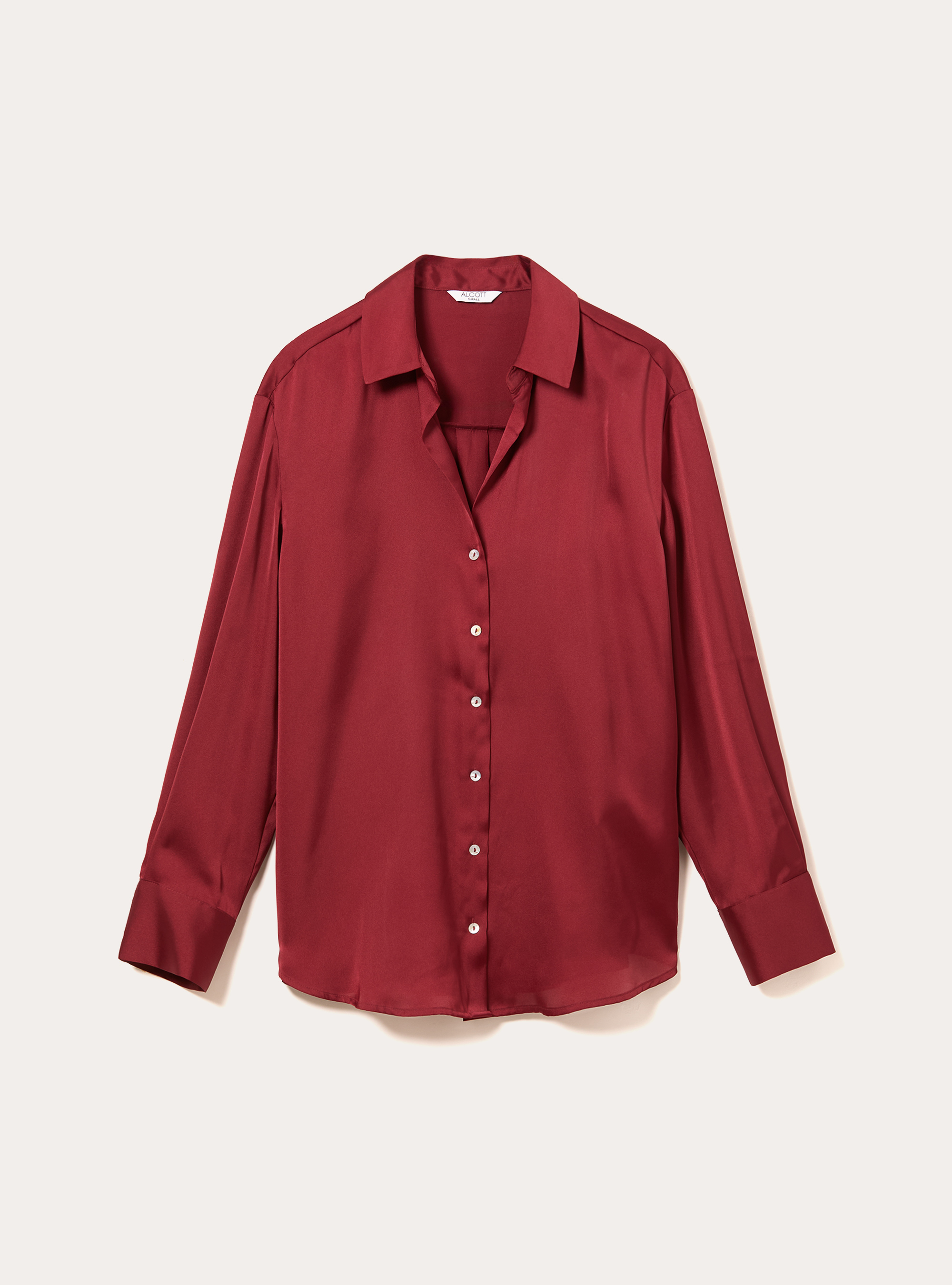 Chemise en satin uni, BO2 BORDEAUX MEDIUM