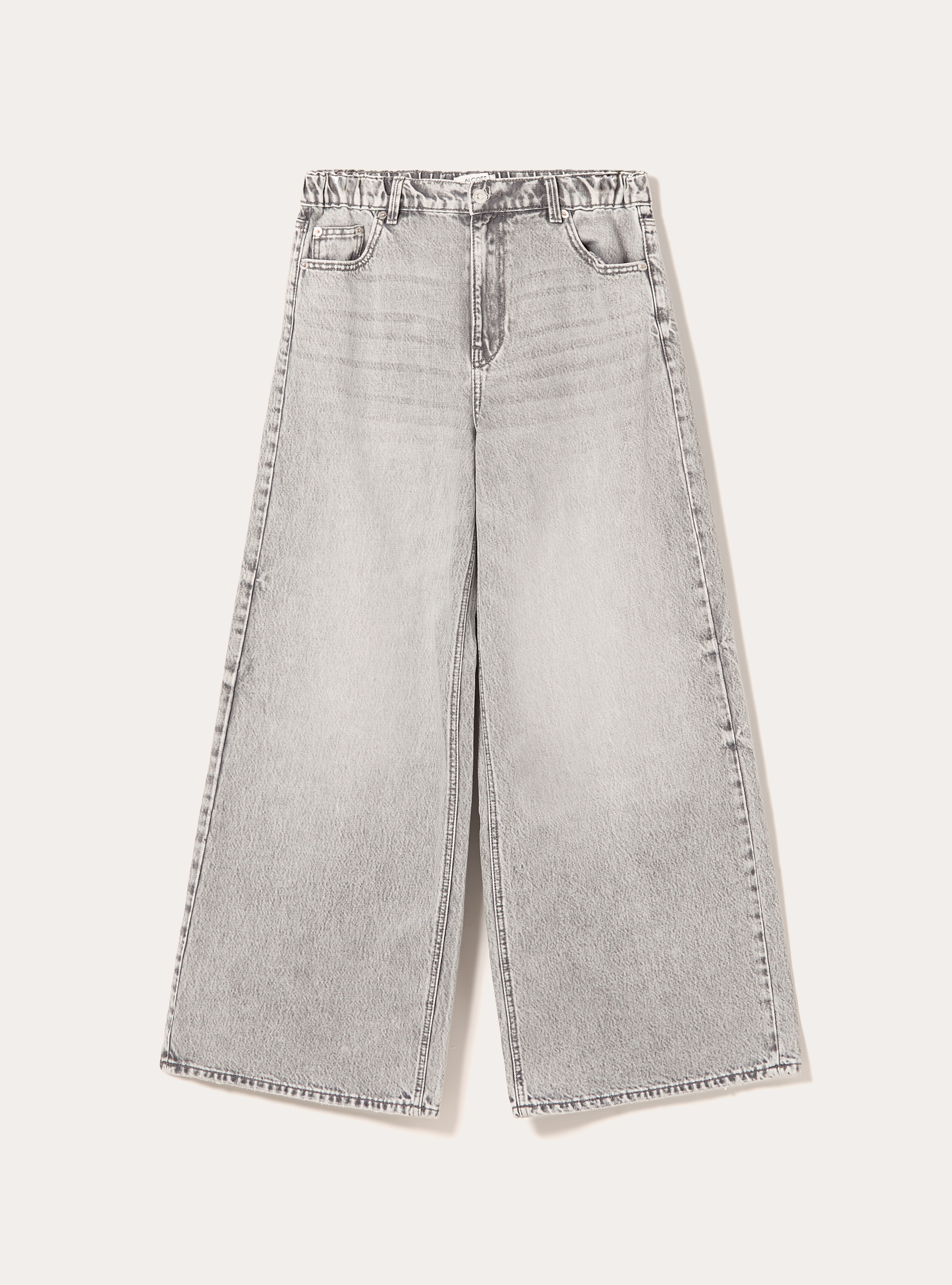 Jean super large avec taille &eacute;lastiqu&eacute;e, D00G GREY