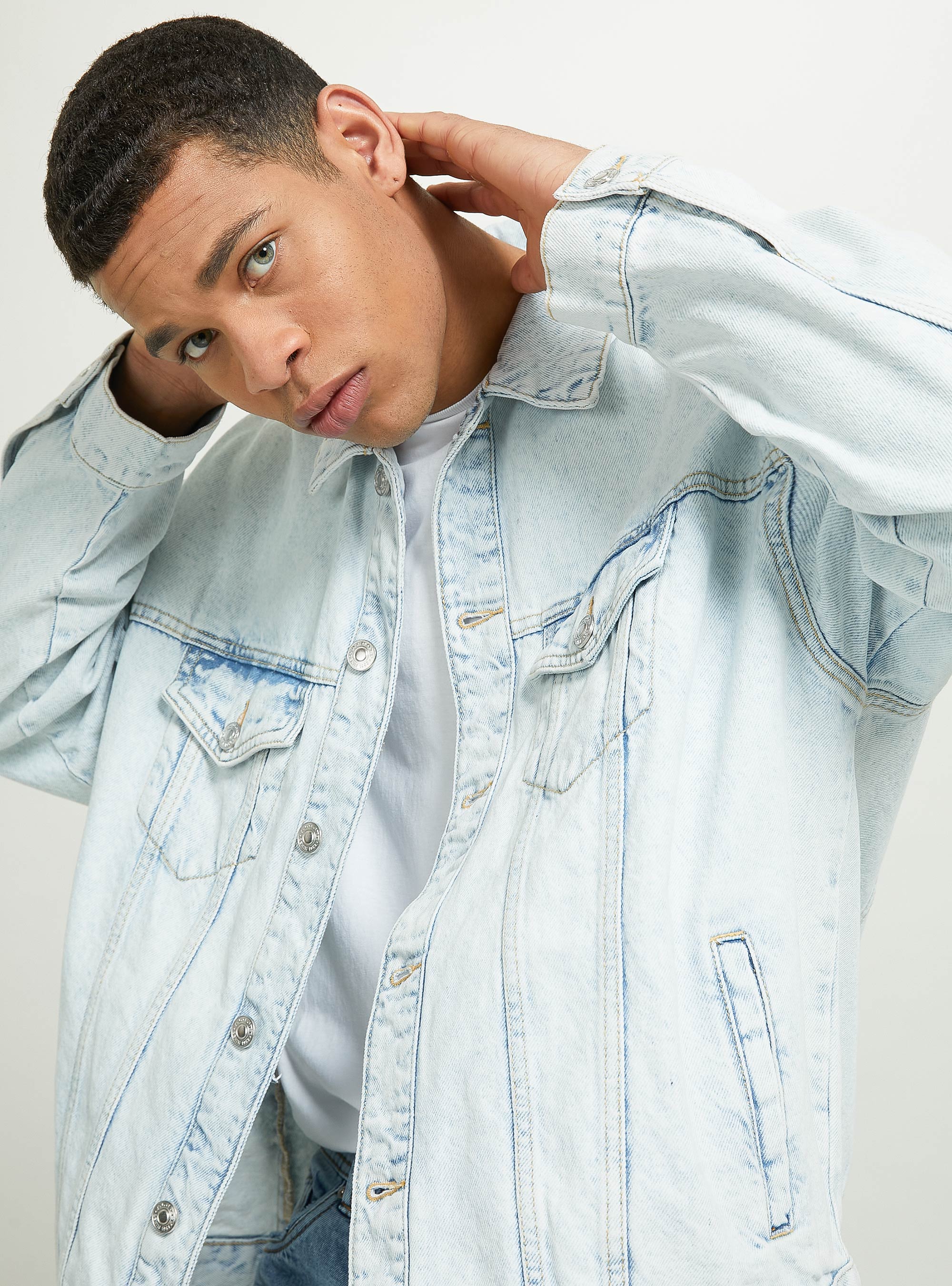 Veste en jean oversize, D007 LIGHT AZURE