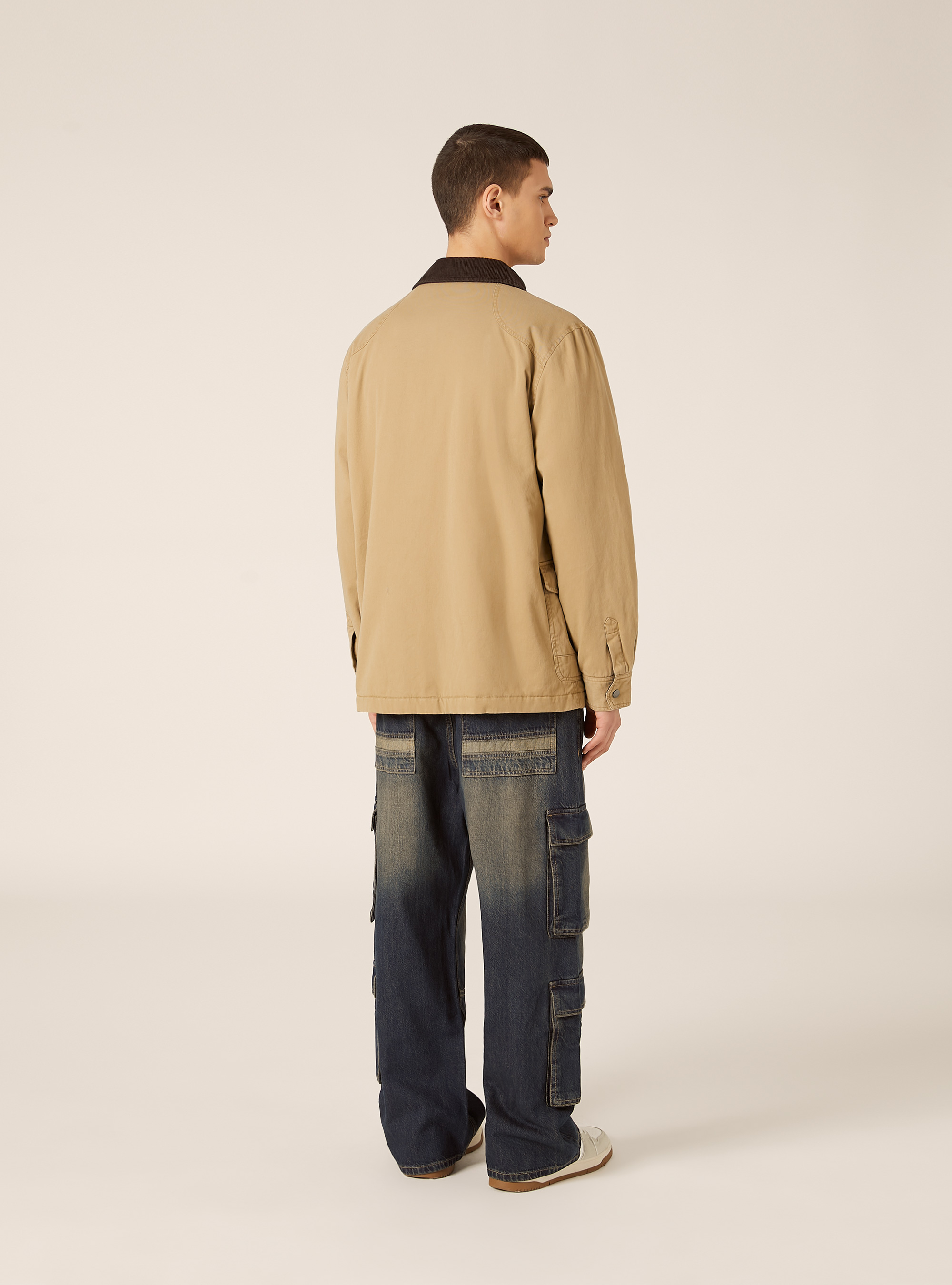Field Jacket with Toggle Fastenings and Velvet Collar, BG2 BEIGE MEDIUM