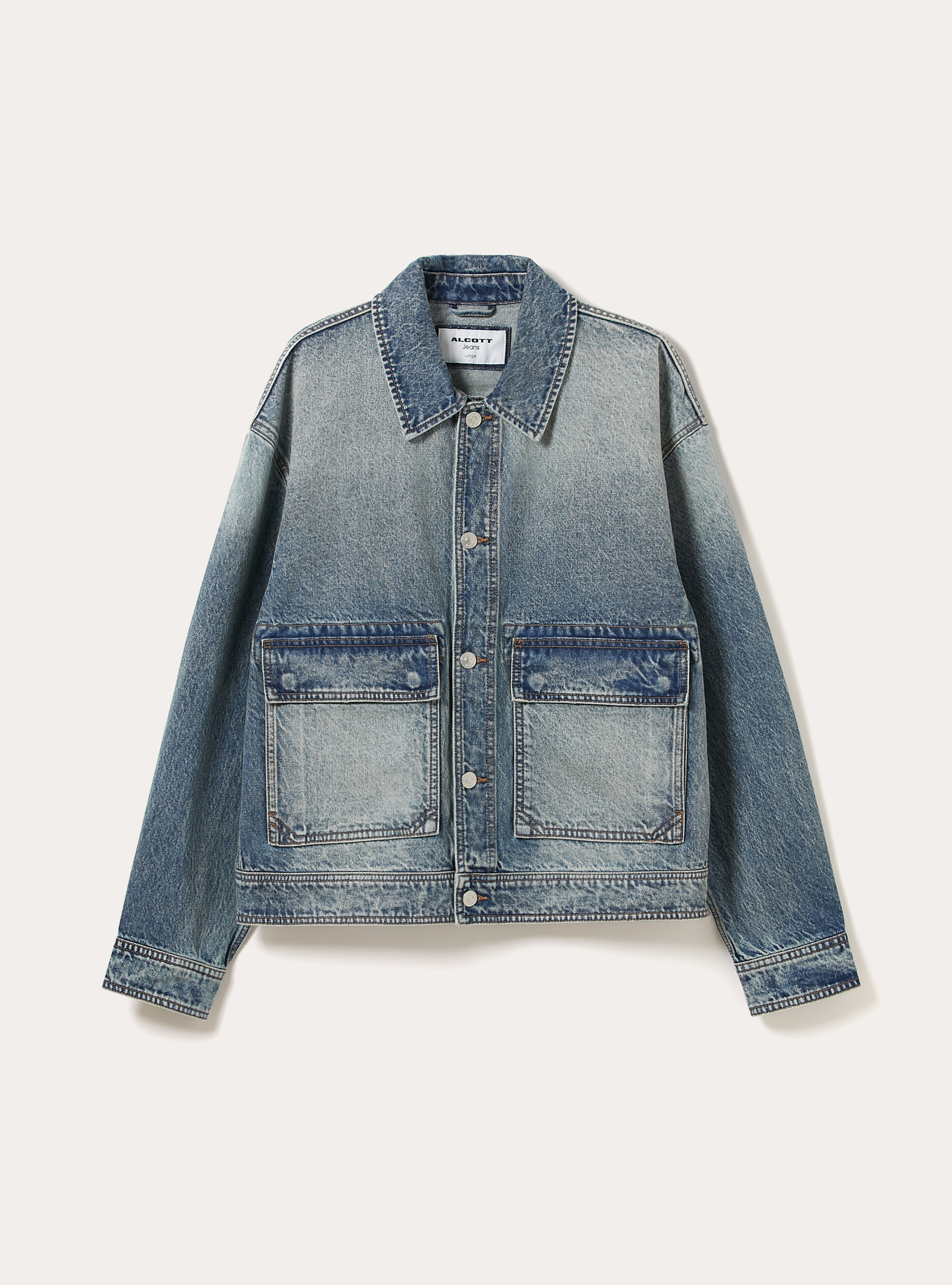 Garage wash denim jacket, D007 LIGHT AZURE