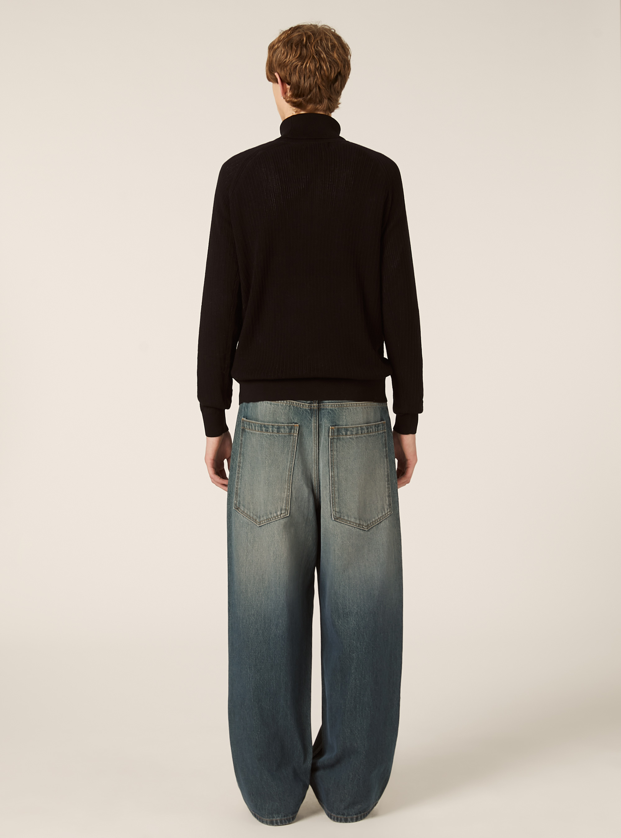 Pull &agrave; col roul&eacute; cotel&eacute;, BK1 BLACK