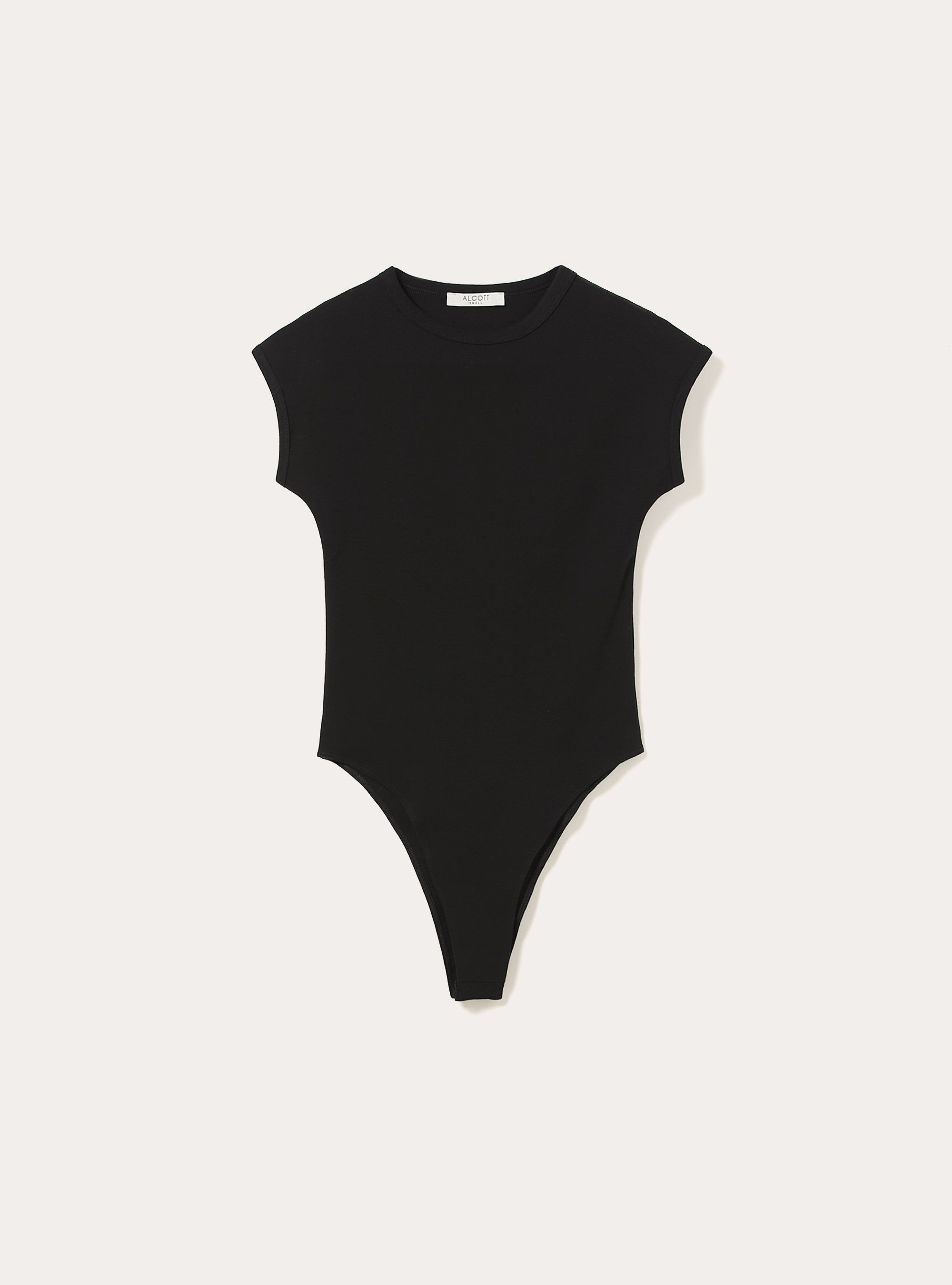 Body de algod&oacute;n el&aacute;stico acanalado, BK1 BLACK