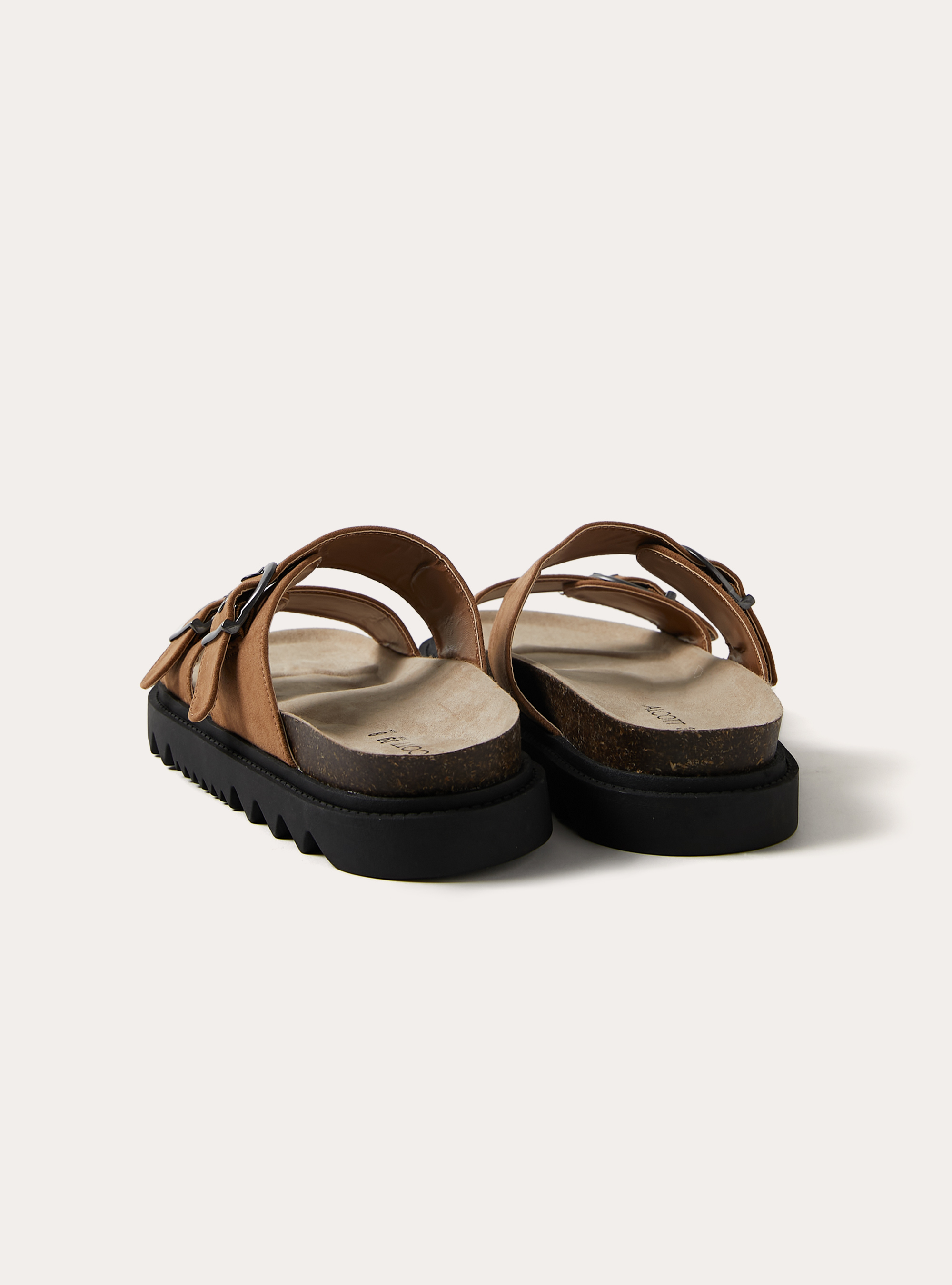 Molded Footbed Sandals with Buckles, BG2 BEIGE MEDIUM