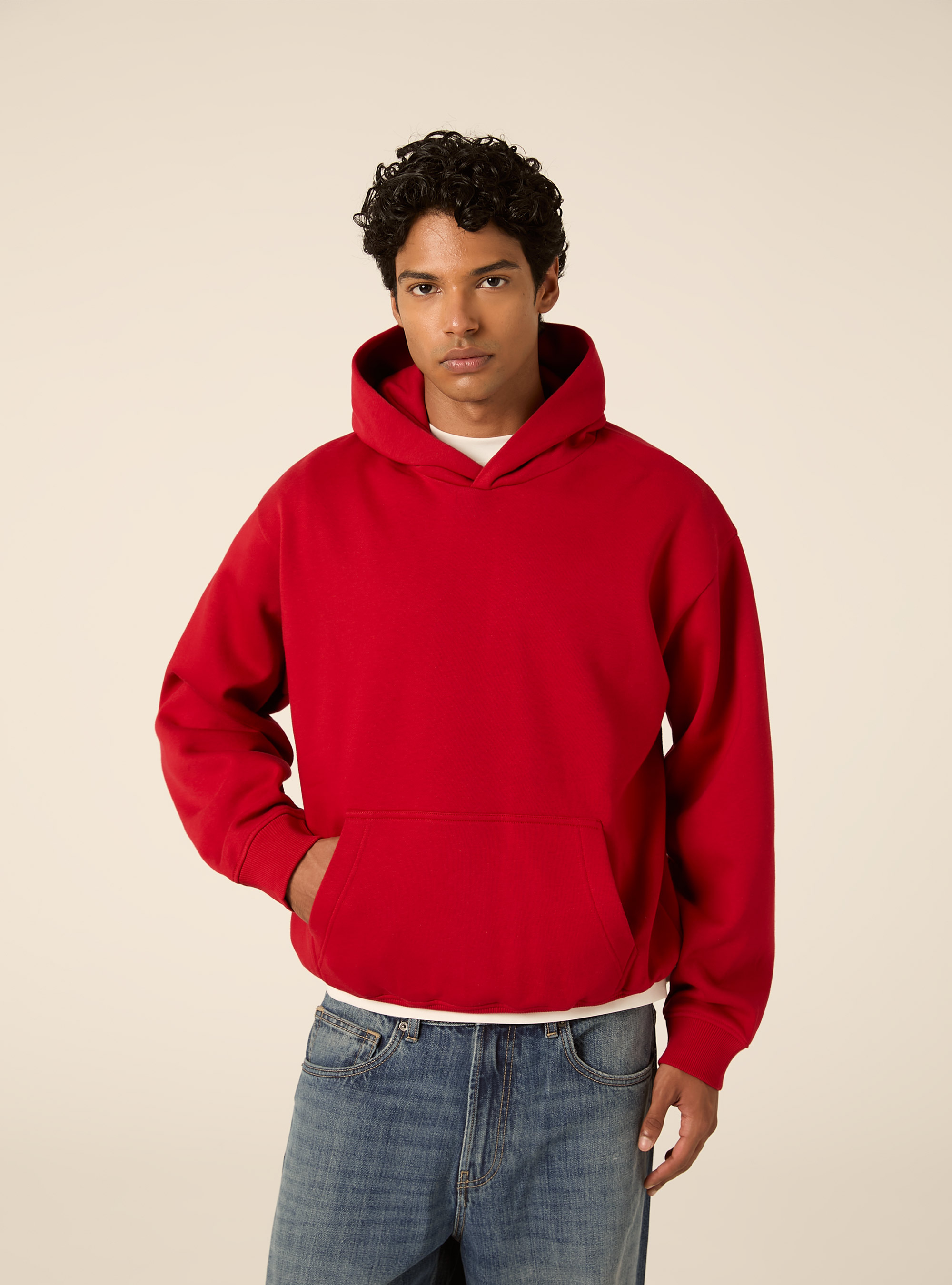 Boxy fit kapuzenpullover, RD2 RED MEDIUM